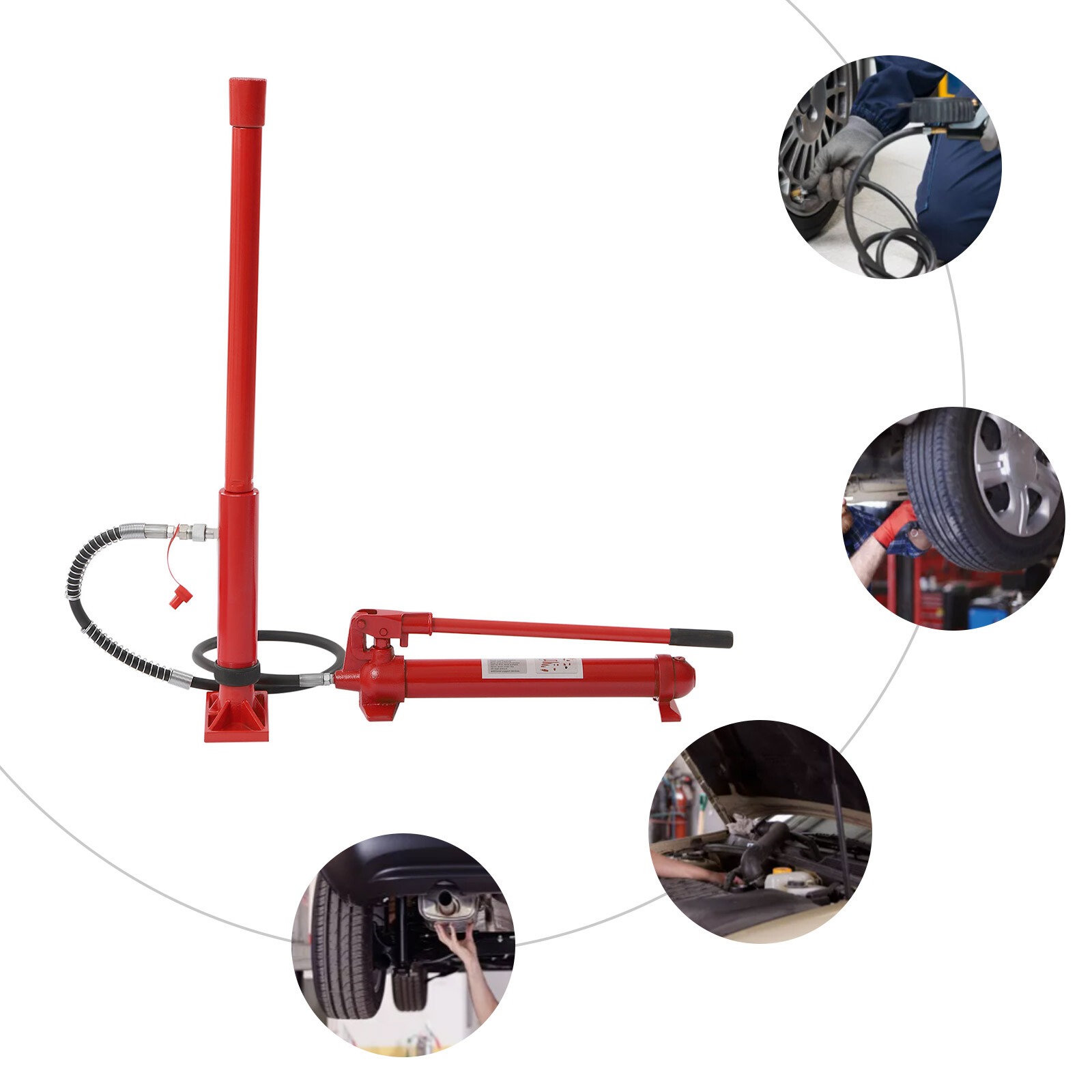 12 Ton Heavy Duty Porta Power Hydraulic Jack Auto Body Frame Repair Kit Lift Ram