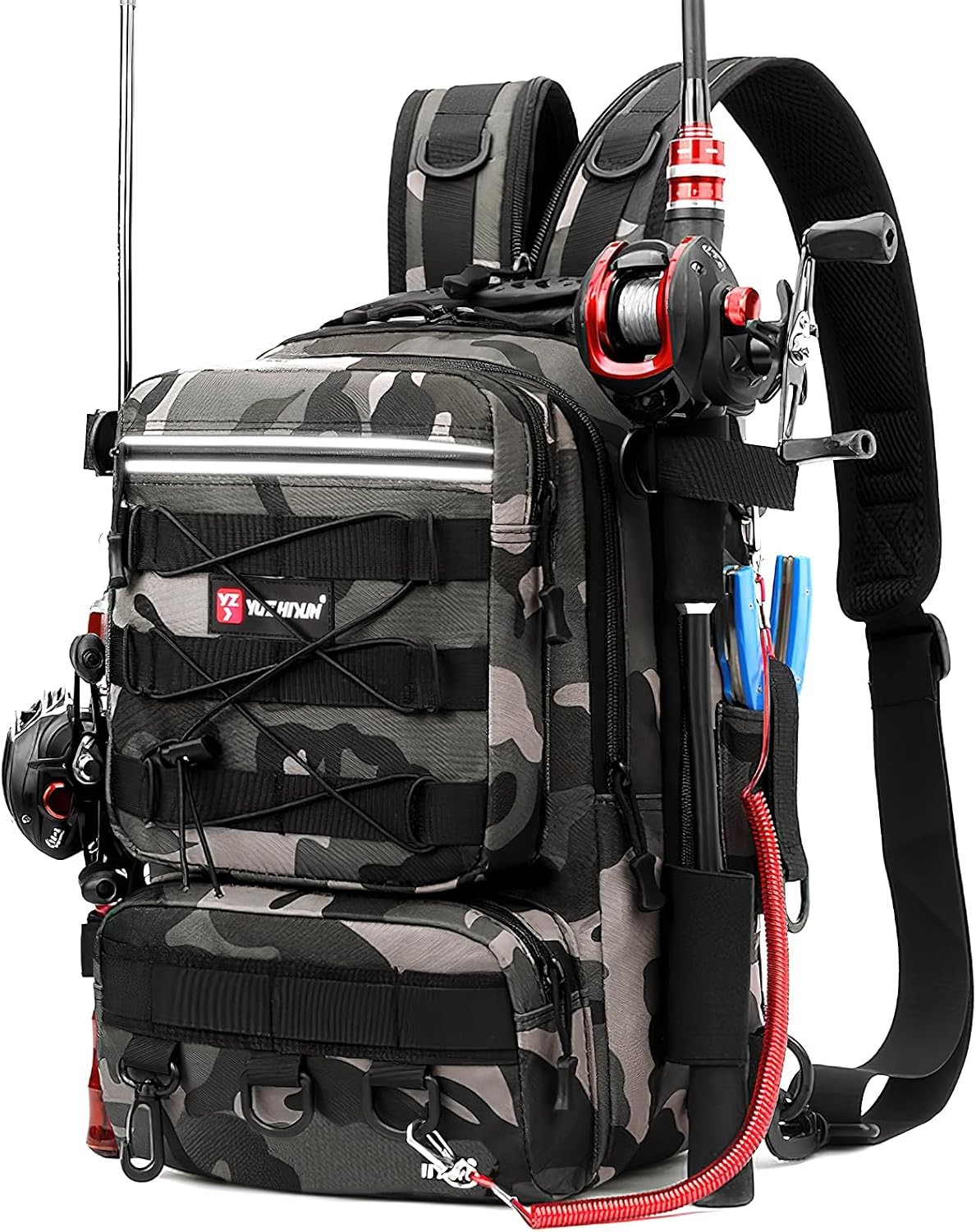Fishing Backpack With Rod Holder, Fishing Tackle Storage Bags Fishing Tackle Box