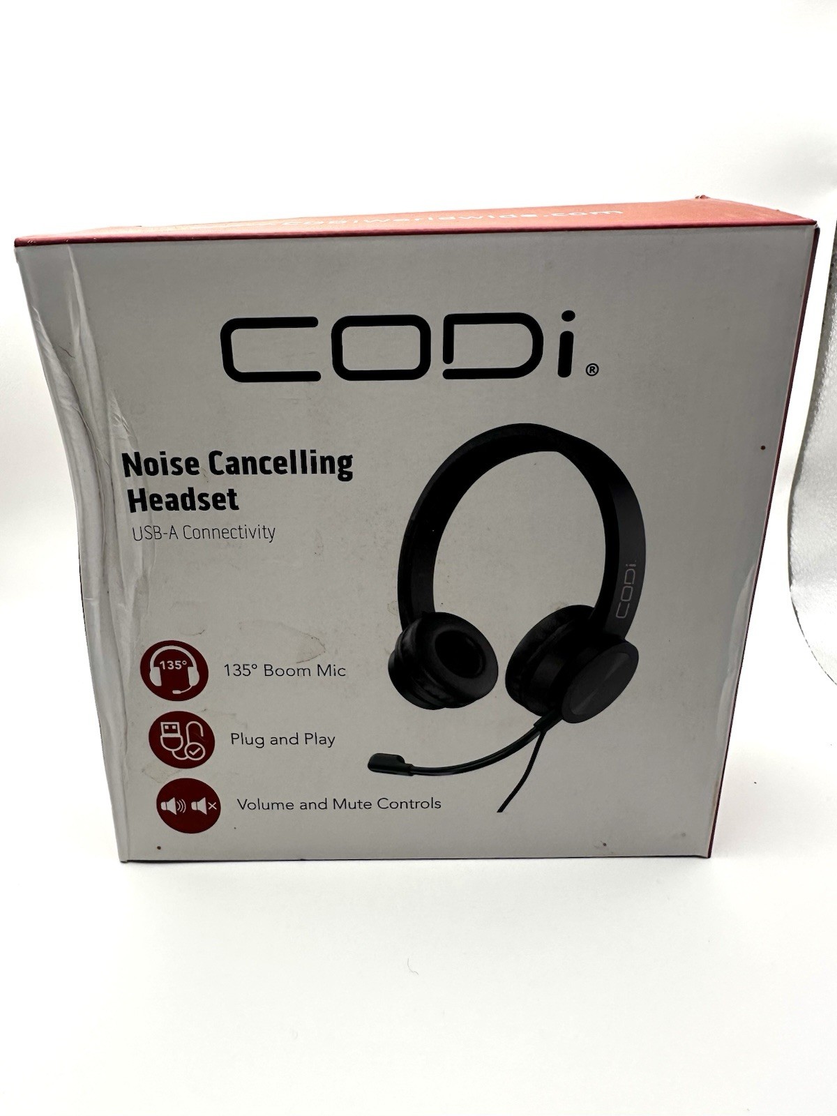CODi Noise Cancelling Headset USB A Connectivity Boom Mic Plug and Play