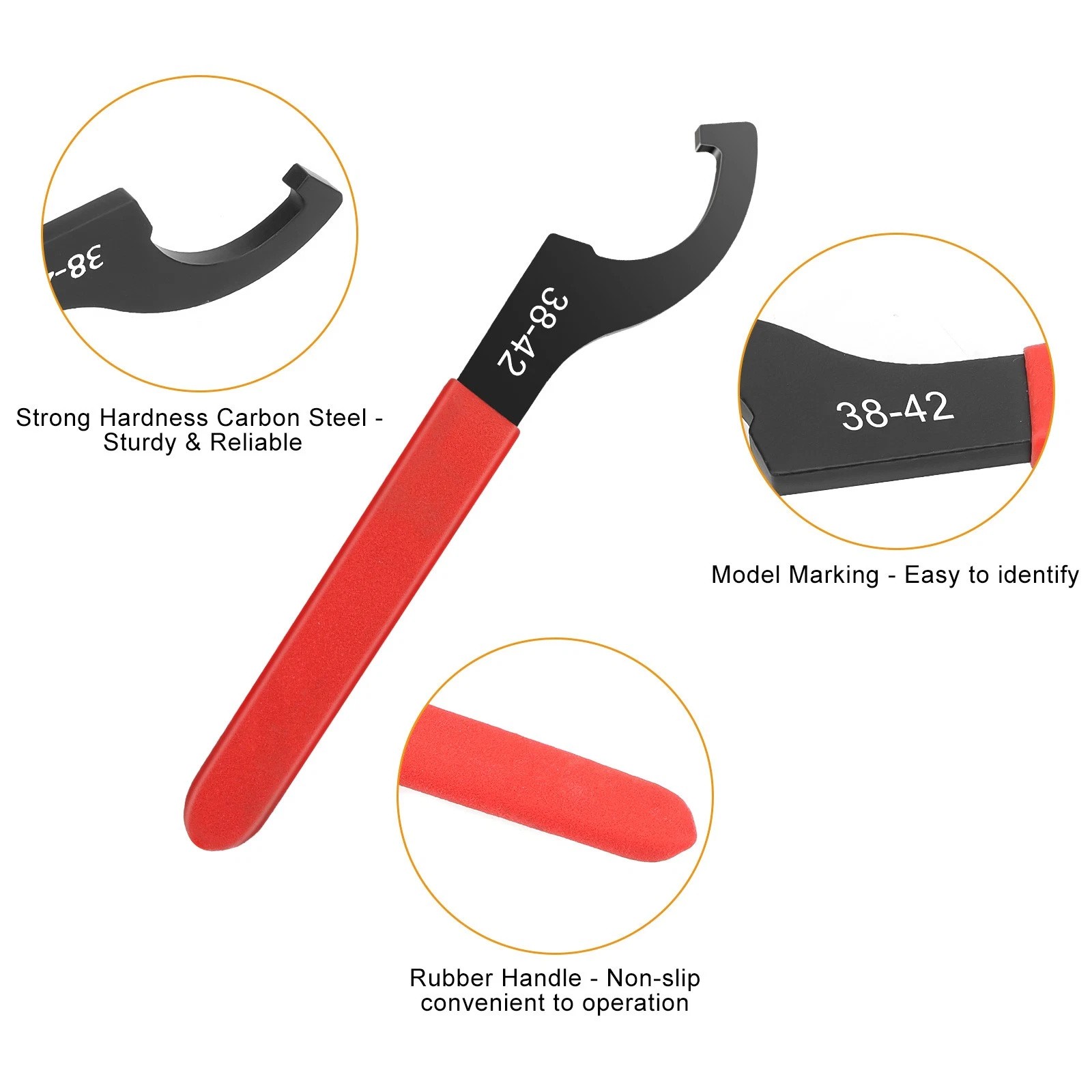 5x Coilover Spanner Wrench Set Adjustable C-Shape Shock Spanner Hook Wrench Tool