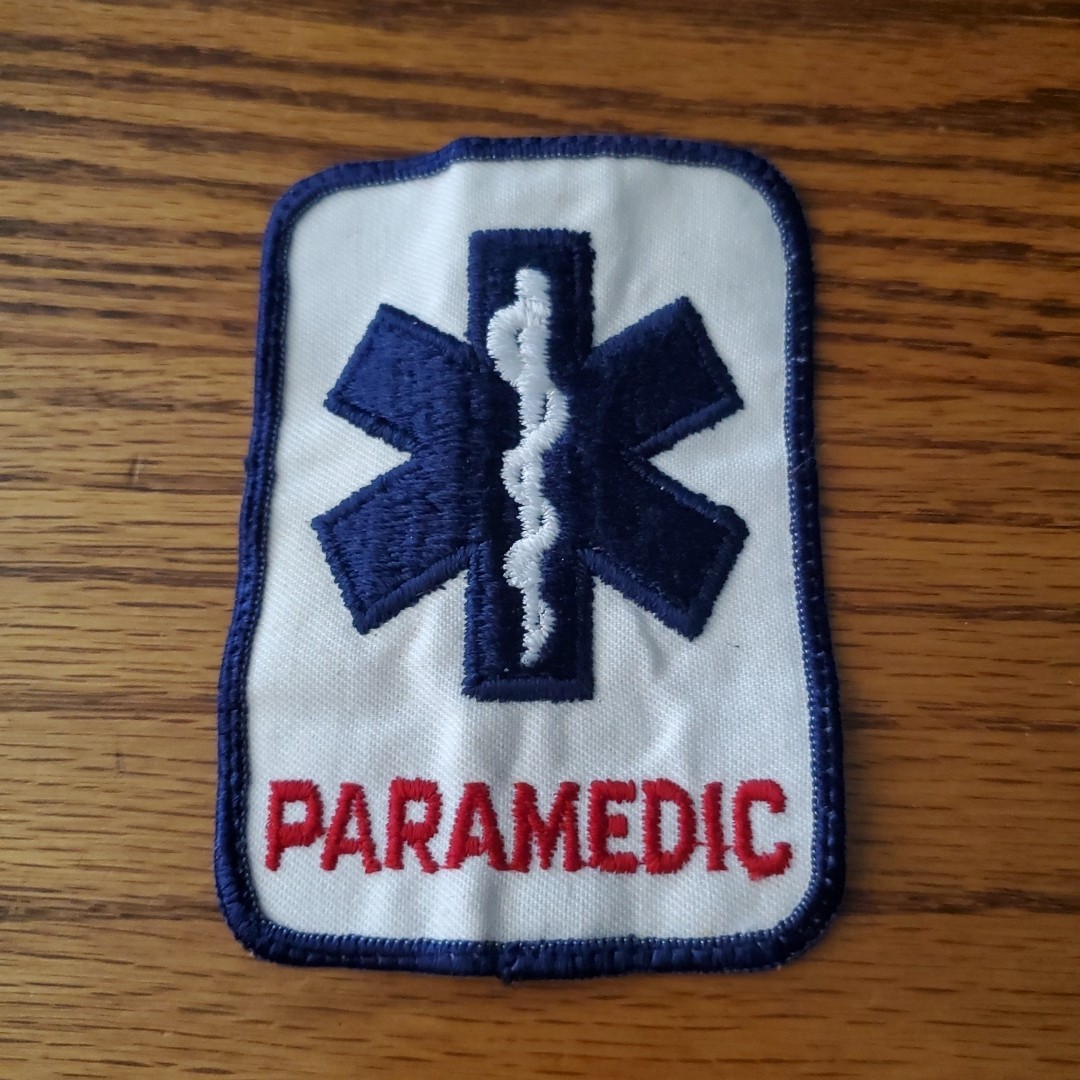 PARAMEDIC Embroidered Patch - 4" x 2.75"  Star of Life Spellout On Bottom