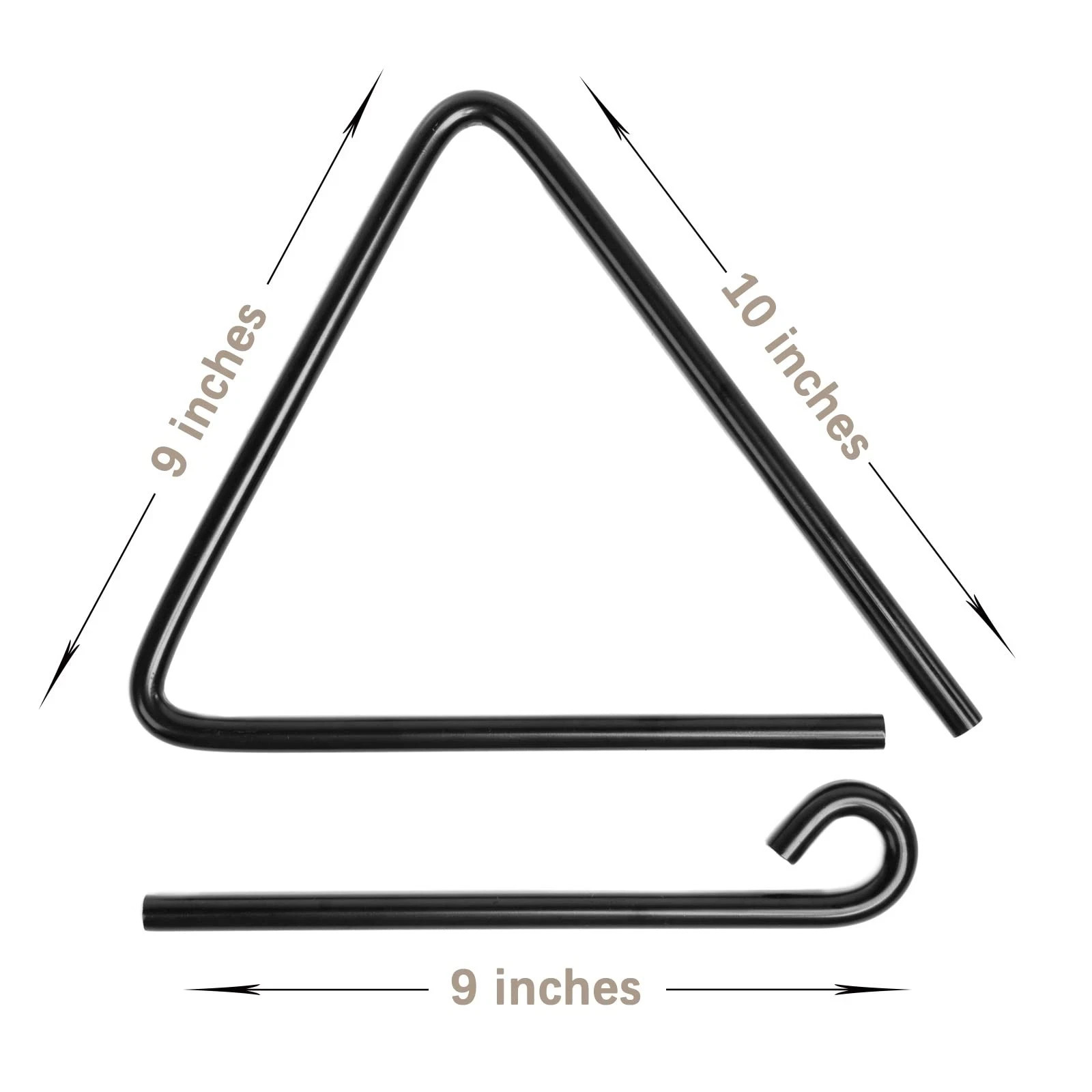 9 Inch Triangle Dinner Bell Hunging Bell Percussion Triangle bell With Strike...
