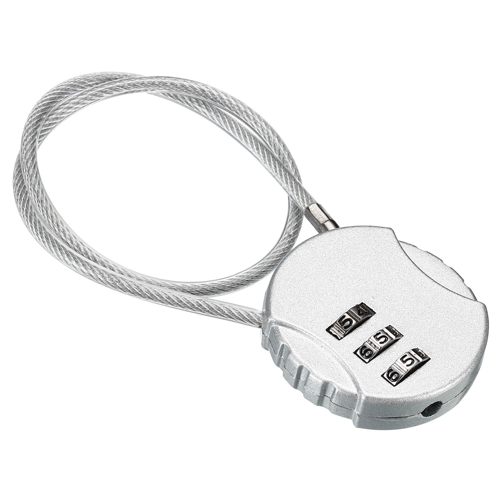Small Combination Block 11.8", 1pc 3 Digit Luggage Lock, Silver Tone