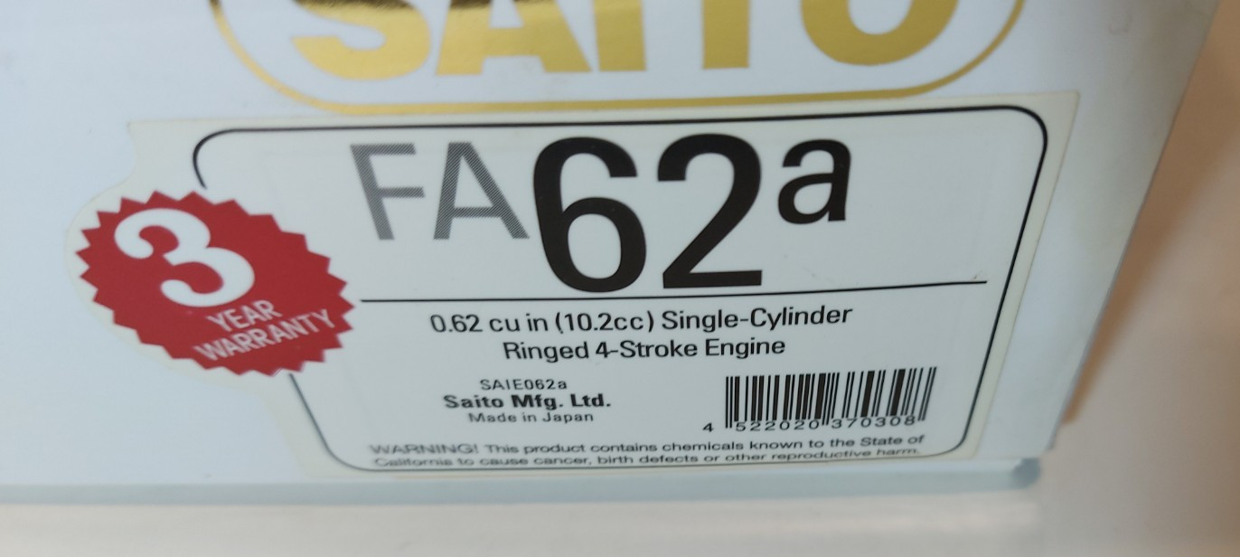 Saito FA 62A 4 Stroke RC Nitro Model Airplane Engine