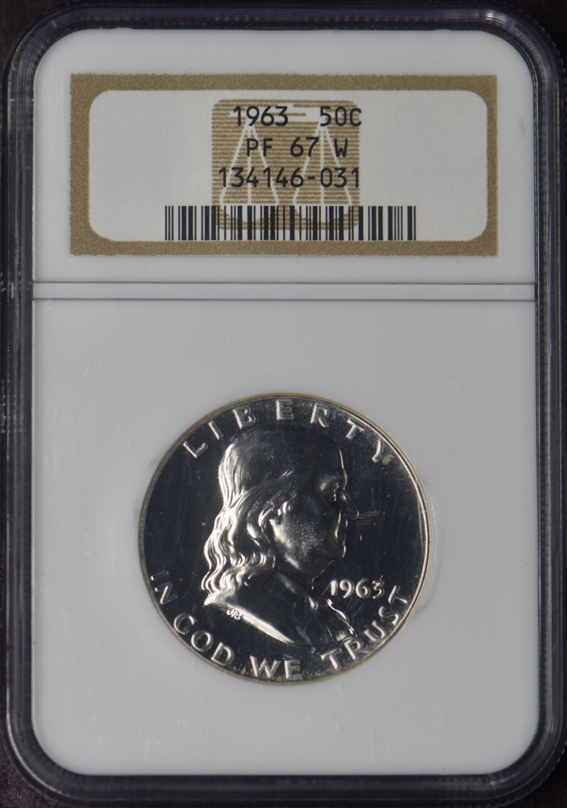 1963 Franklin Silver Half Dollar - NGC PF67 W - Old 8.1 Holder - ✪COINGIANTS✪
