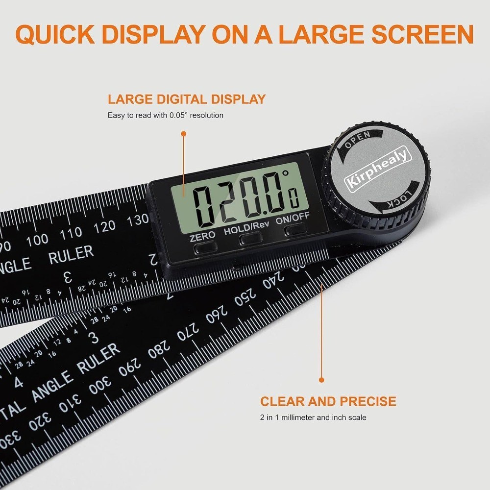 Digital Angle Finder Protractor, 7inch 200mm Angle Gauge Professional Measuring