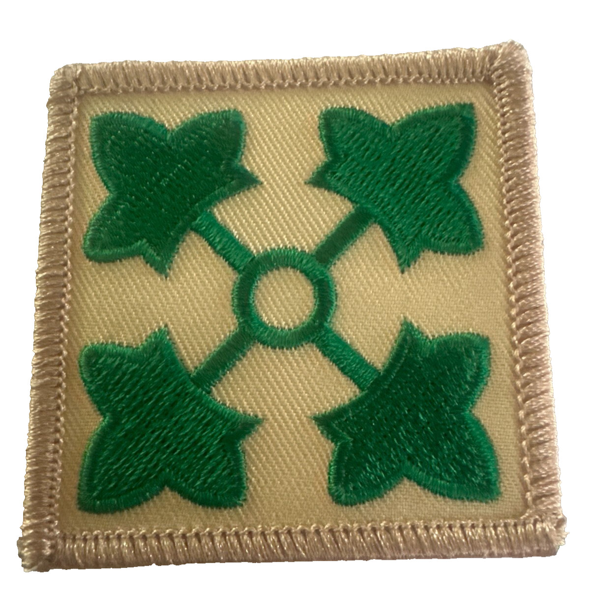 WWII US ARMY 4TH INFANTRY DIVISION JACKET SLEEVE INSIGNIA PATCH 3-1/4"