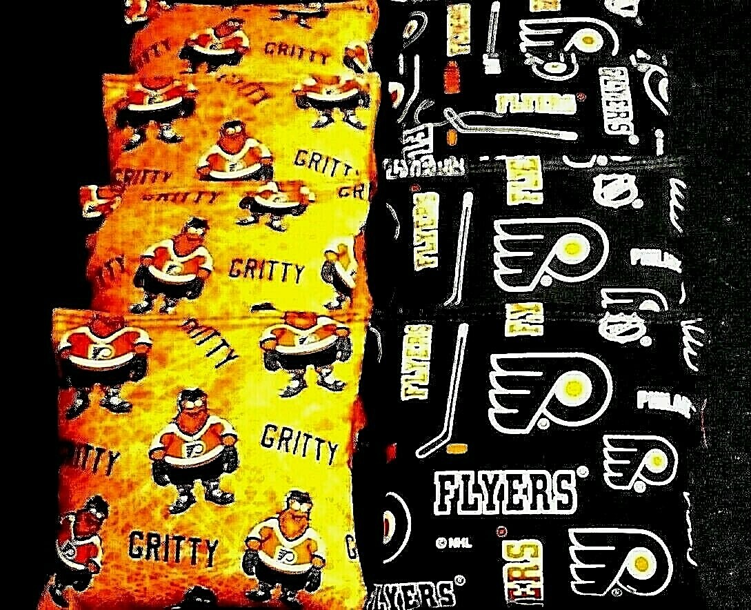 CORNHOLE BEAN BAGS made w Philadelphia FLYERS Fabric 8 ACA Regulation Toss Bags