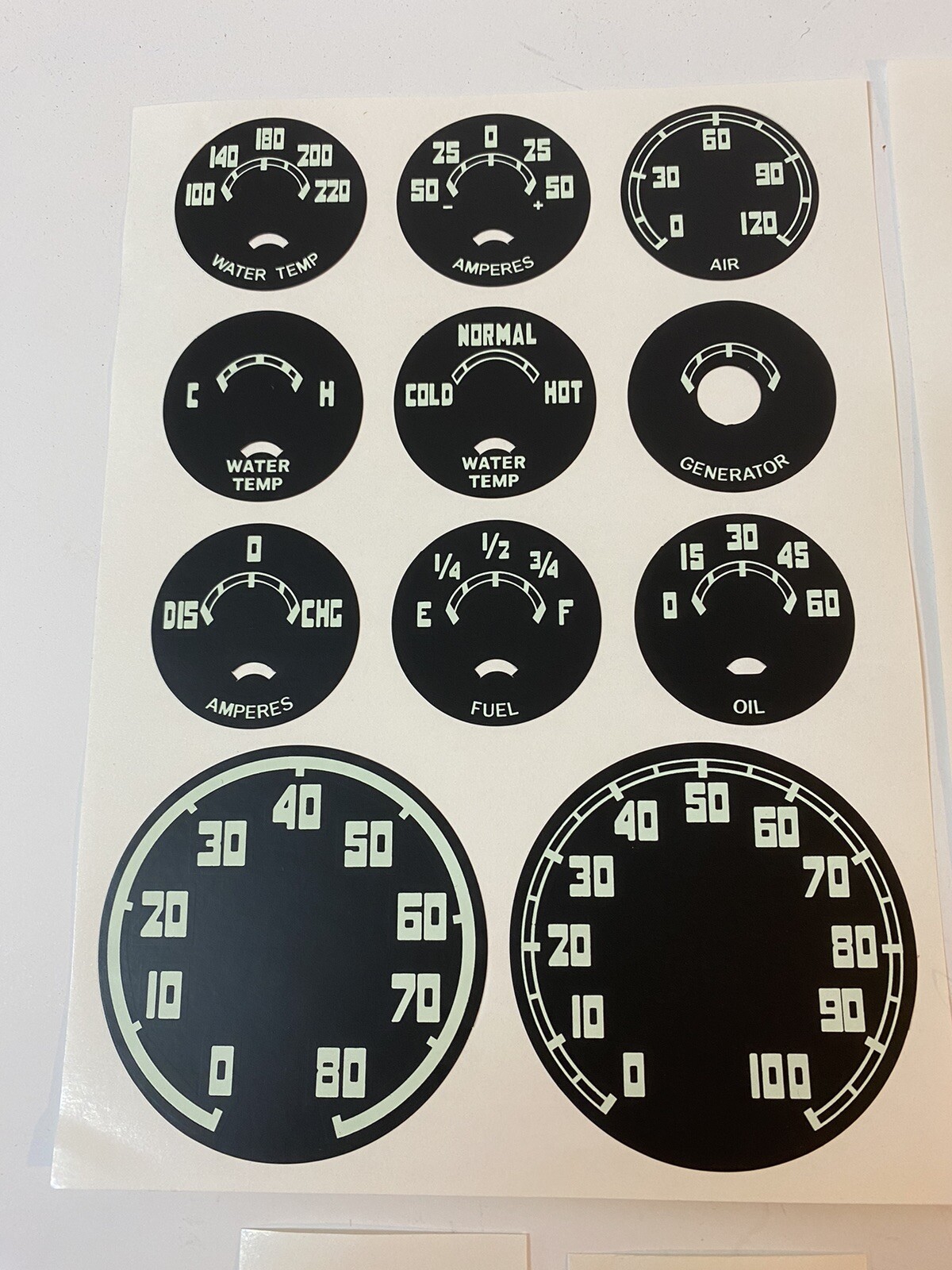 1954 1955 1956 1957 1958 1959 GMC Truck GAUGE CLUSTER Decal Refacing Set