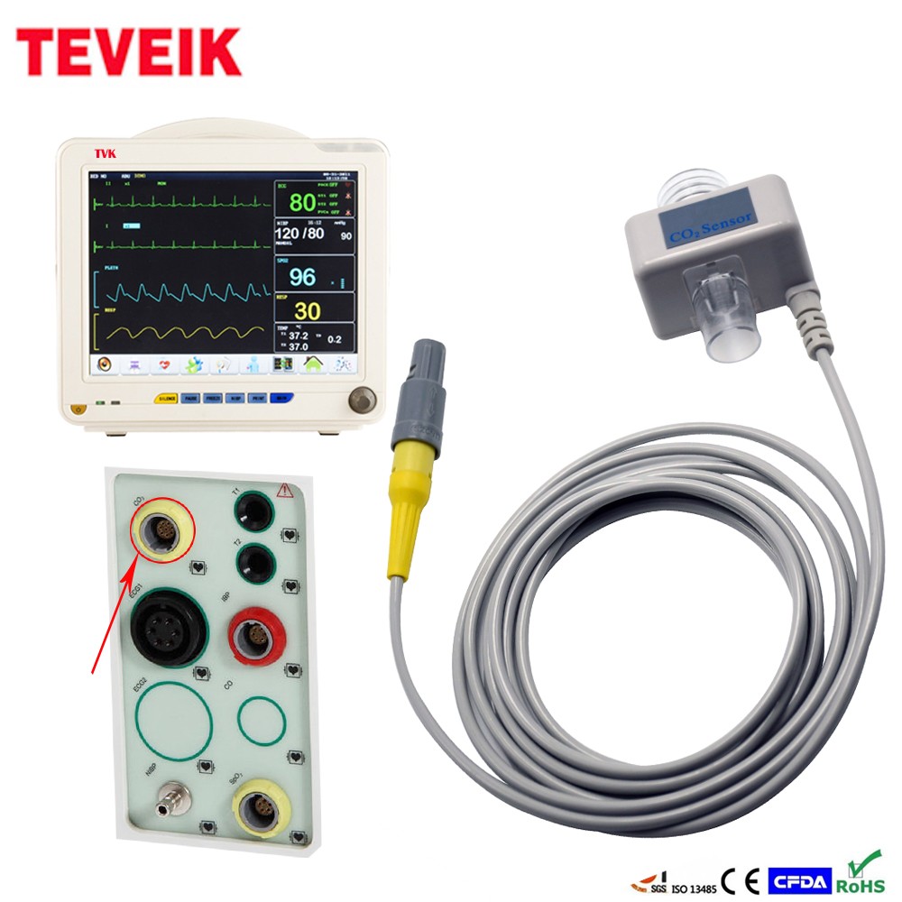Mainstream Capnograph ETCO2 Sensor For Patient Monitor, NDIR CO2 Digital Module