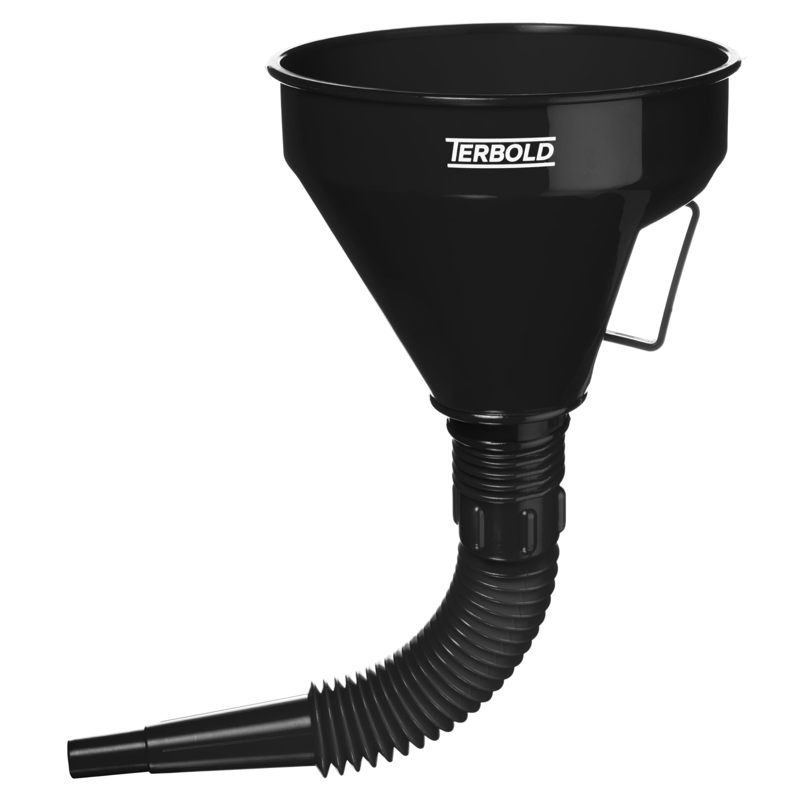 Terbold Automotive Flex Funnel with Hose | Wide Mouth Flexible Oil Black