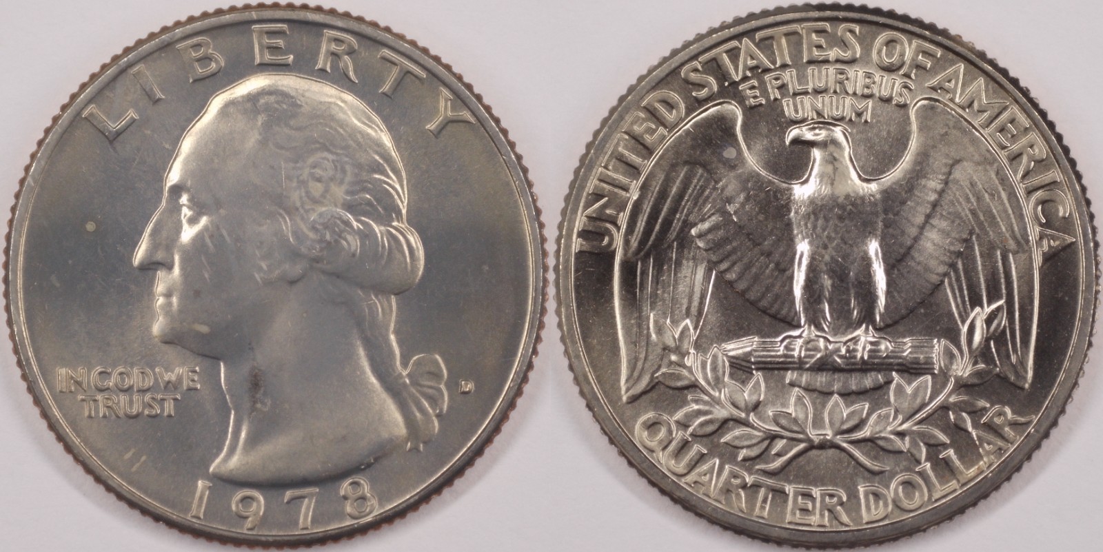 United States 1978 D 25 Cents Washington Quarter KM#164a Clad Eagle Arrows