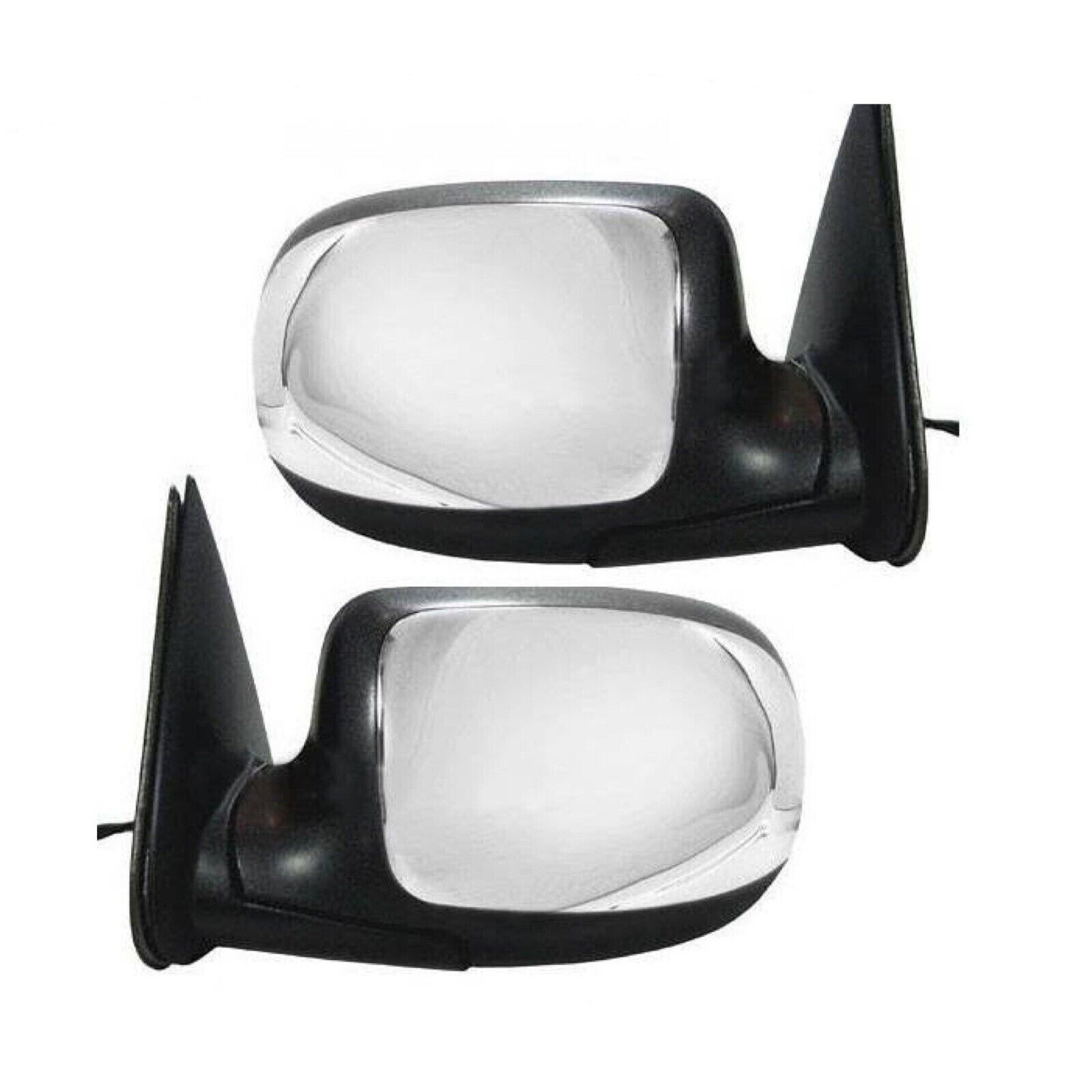 Chrome Manual Mirrors Set of 2 Pair For 1999-06 Chevy Silverado GMC Sierra 1500