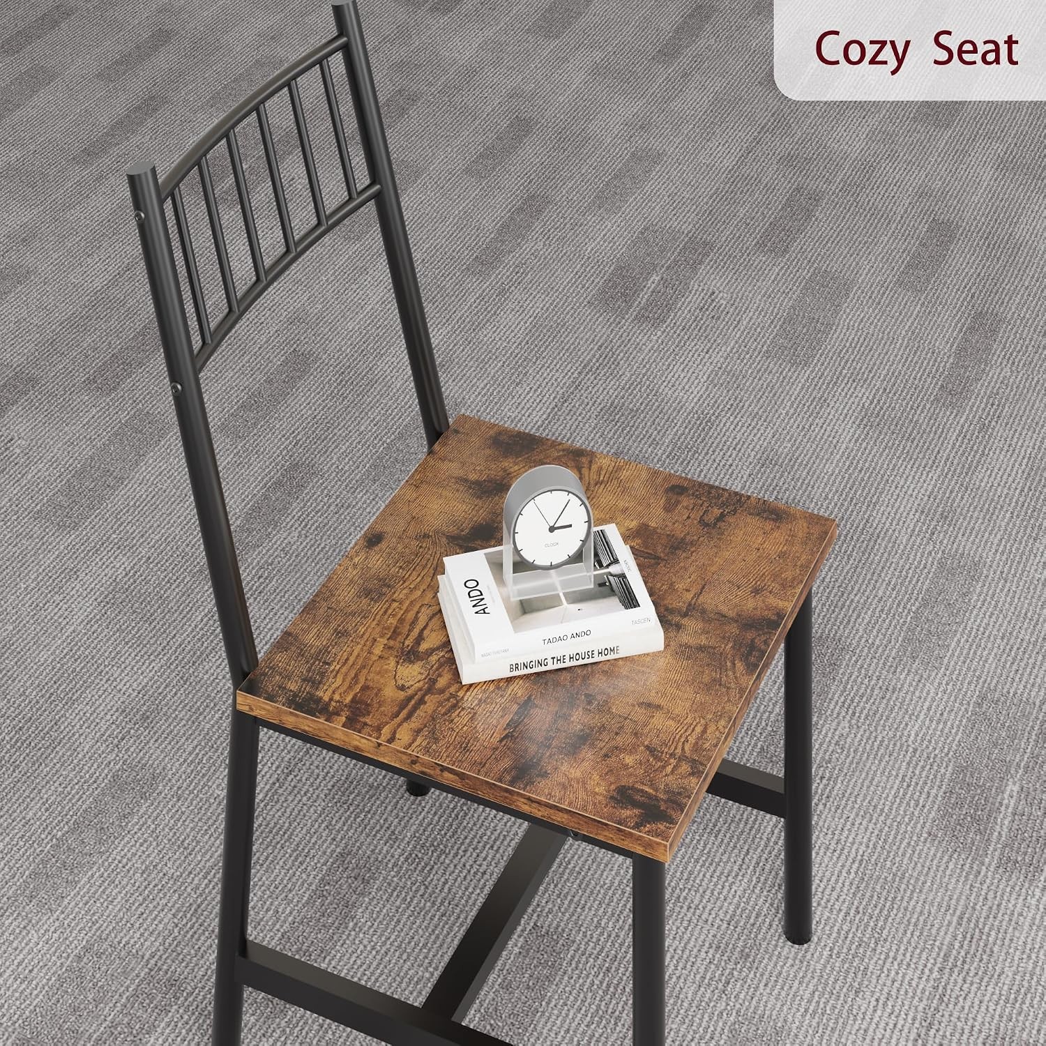 Dining Table Set 4 Kitchen Table & Chairs 4 W/ Wine Rack Rectangular Dining Room