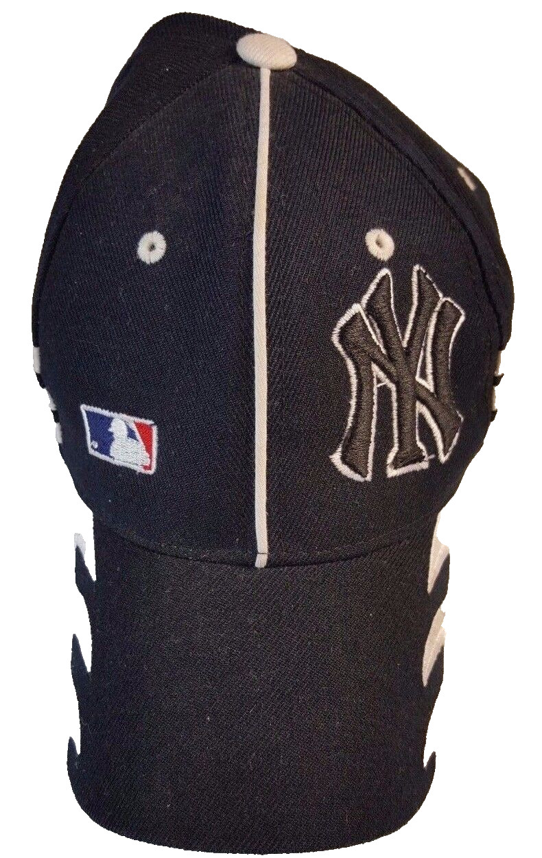 NY Black And White Baseball Embroidered Adjustable Hat