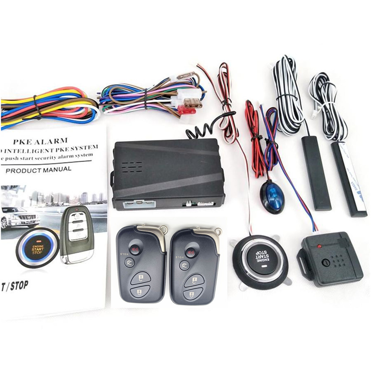 Keyless Entry Car Engine Start Alarm System Remote One-Button Starter Stop Kit