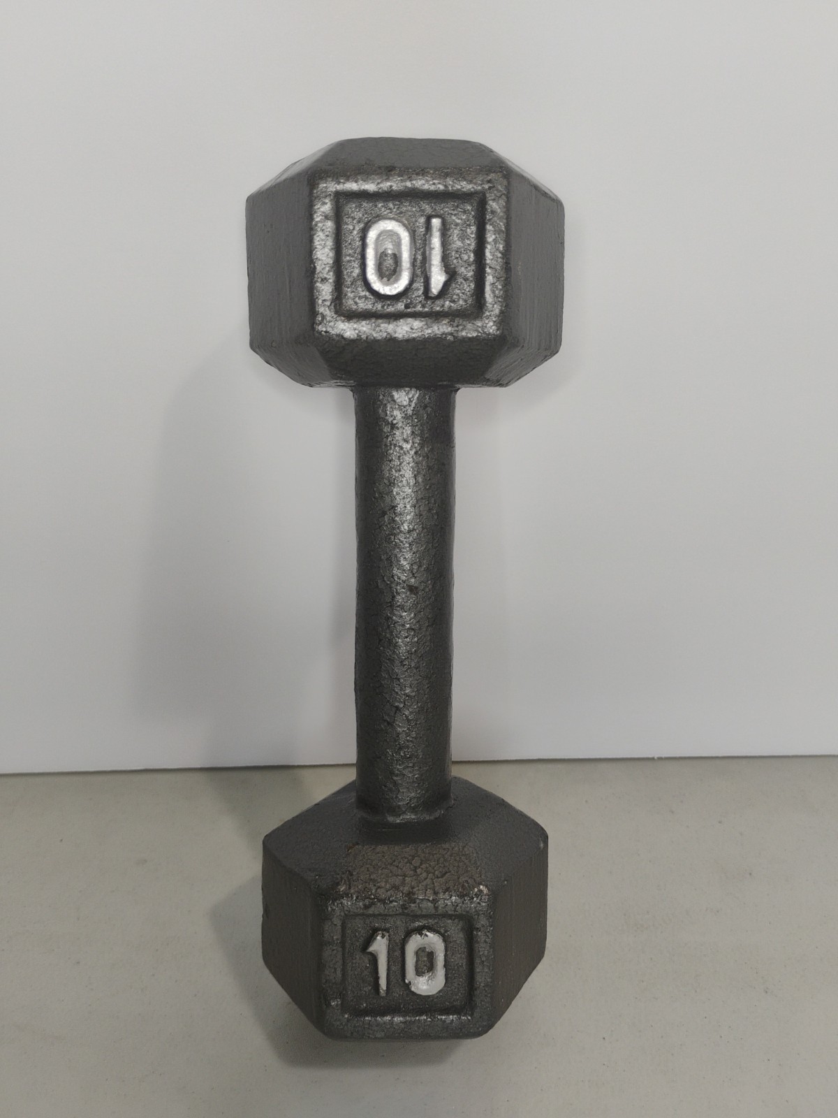 Hex Cast Iron 10 lb Dumbbell Gray Unisex Gym Training Weight Lifting Unbranded