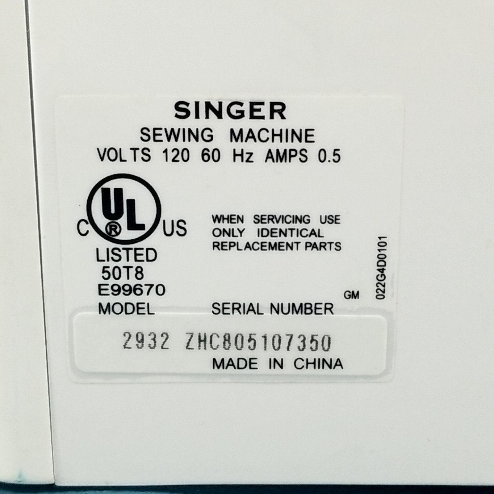 UNTESTED / No Pedal - Singer 2932 Sewing Machine 34 Stitch Patterns Beginners