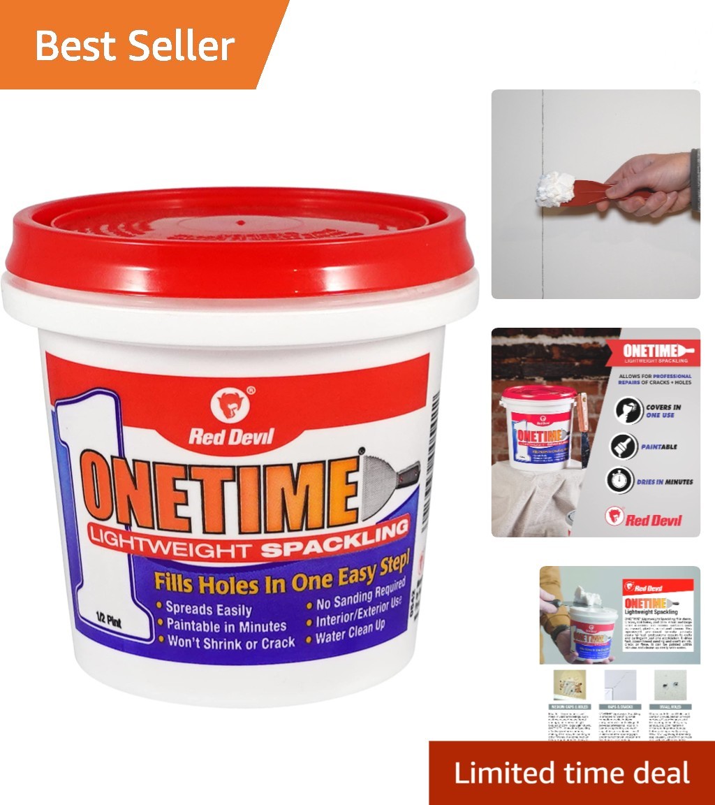 Durable ONETIME Lightweight Spackle - Ideal for Easy Interior & Exterior Repairs