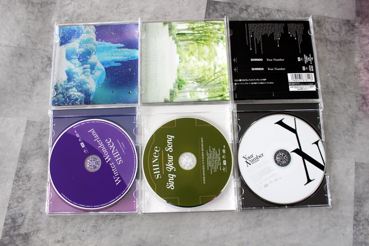 SET x17 SHINee Japan Korea CD 321 Dazzling girl Your number Kimi NO PHOTOCARD