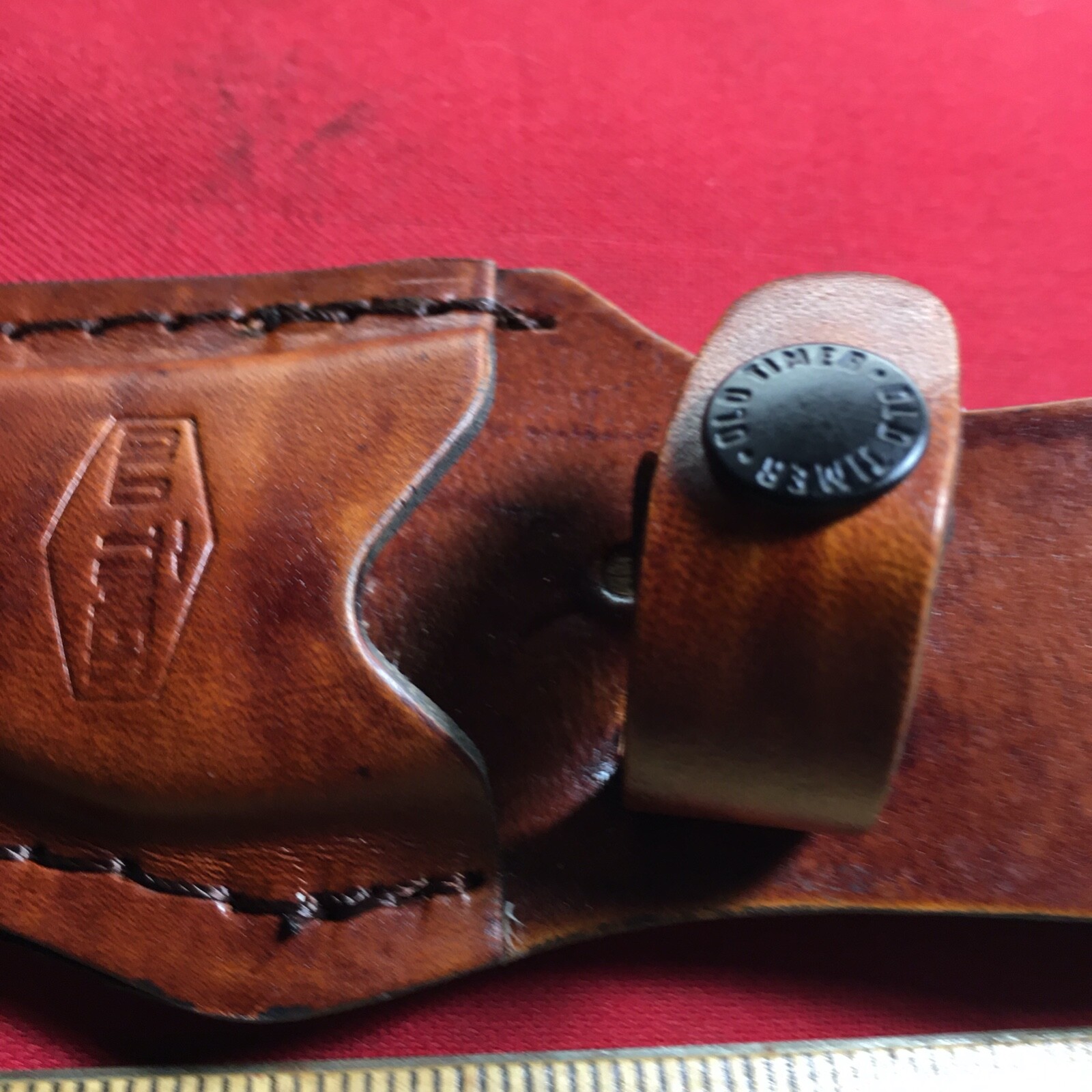 LEATHER SHEATH FOR SCHRADE OLD TIMER 152OT SHARP FINGER hunting knife Nice