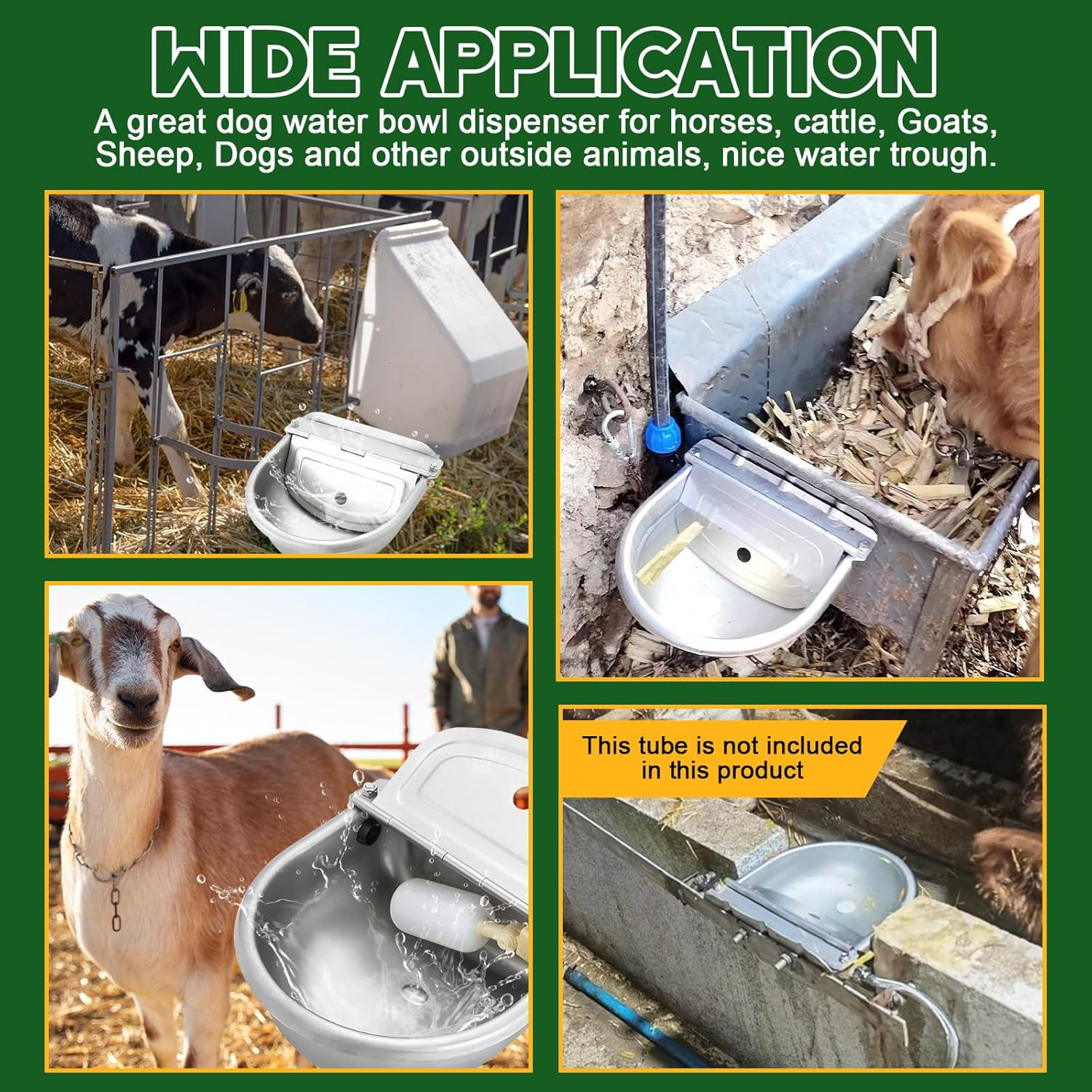 Dispensador automatico agua perros ganado acero inoxidable cuenco sin drenaje