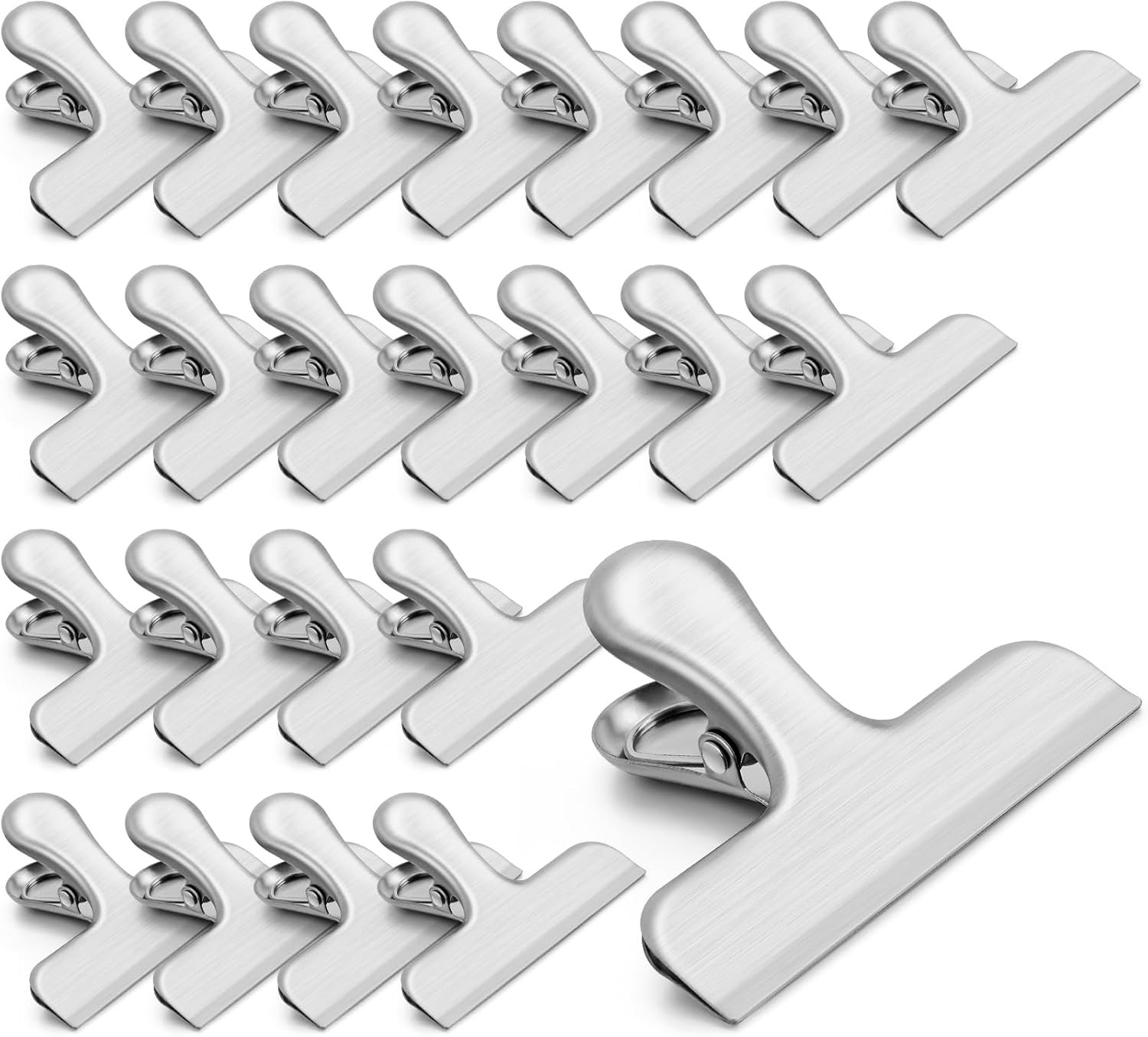 Stainless Steel Chip Clips for Food, Kitchen, Office usage , 3 inch , 12/24 pack