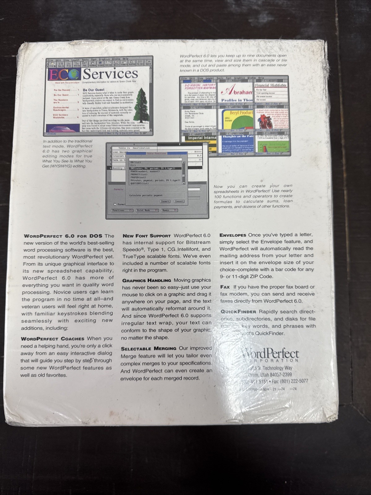 WordPerfect Word Perfect 6.0 for MS-DOS MSDOS DOS - SEALED