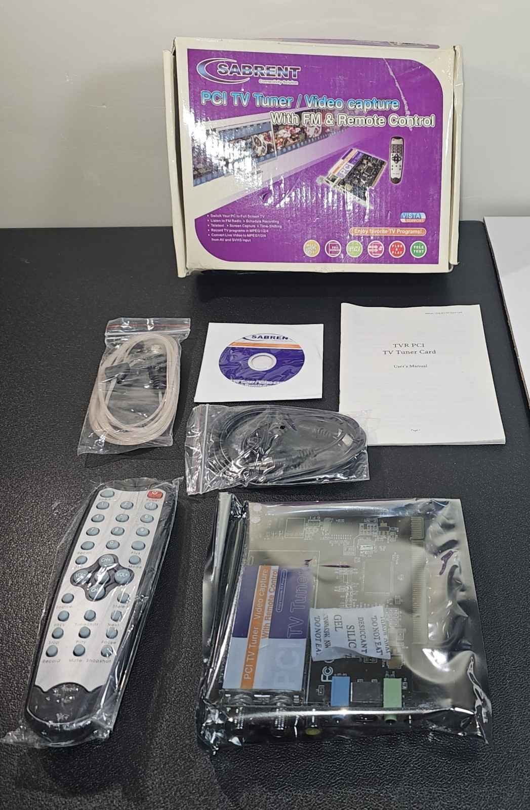 Sabrent PCI TV Tuner / Video Capture With FM & Remote Control New Open Box
