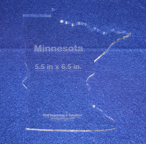 State of Minnesota  5.5" x 6.5"  ~ 1/4" Quilt Template- Acrylic - Long Arm/ Sew
