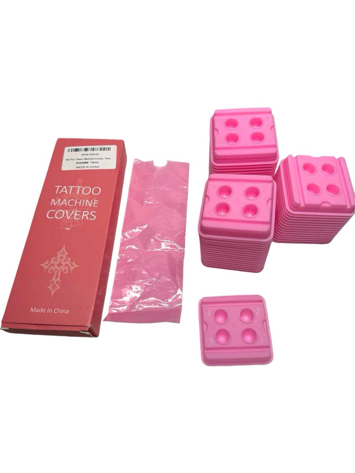 300 Pink Tattoo Machine Bags + 50 Pink Ink Holders