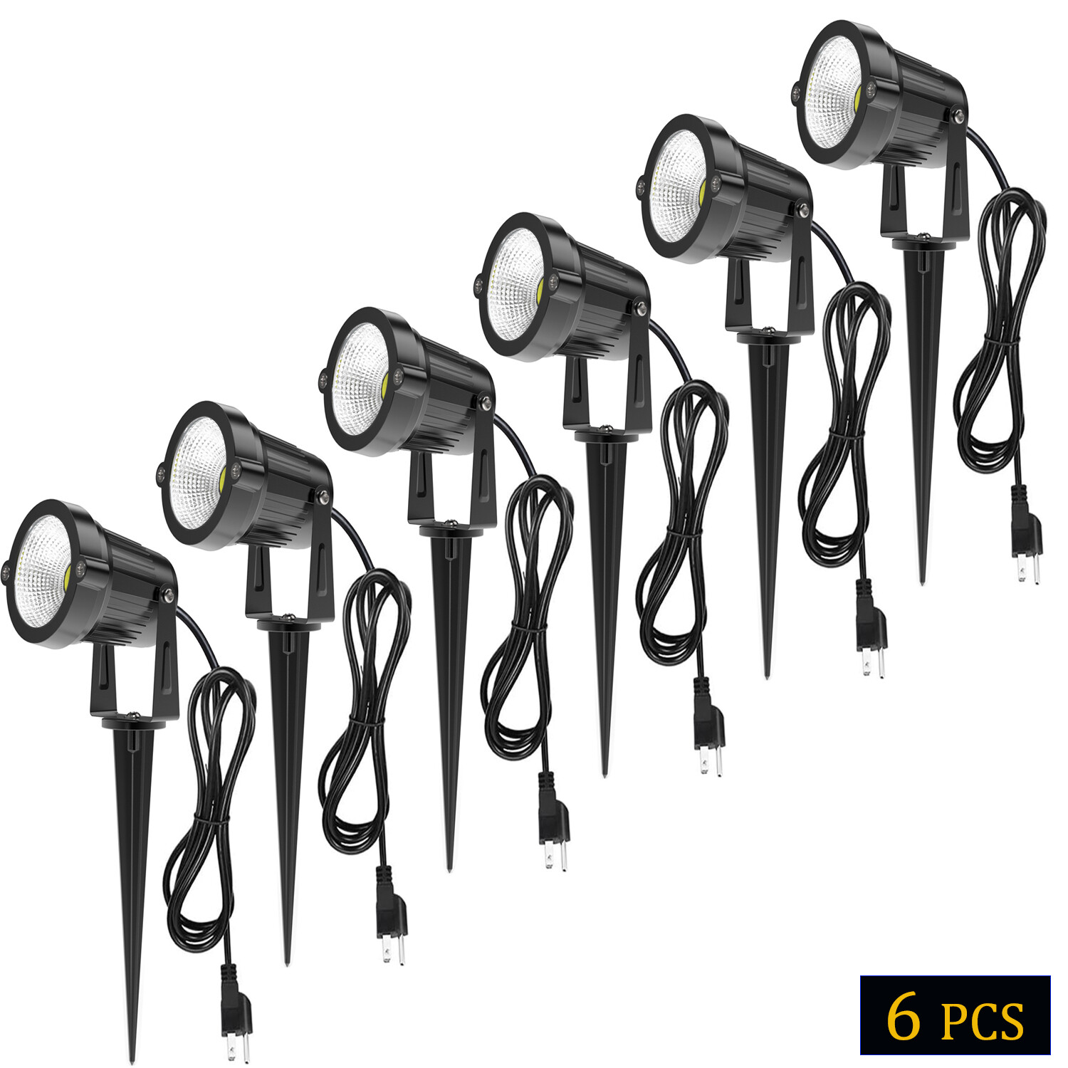 3000K 5/10W Outdoor LED Landscape Lights IP65 US Plug Garden Spotlight Lawn Lamp