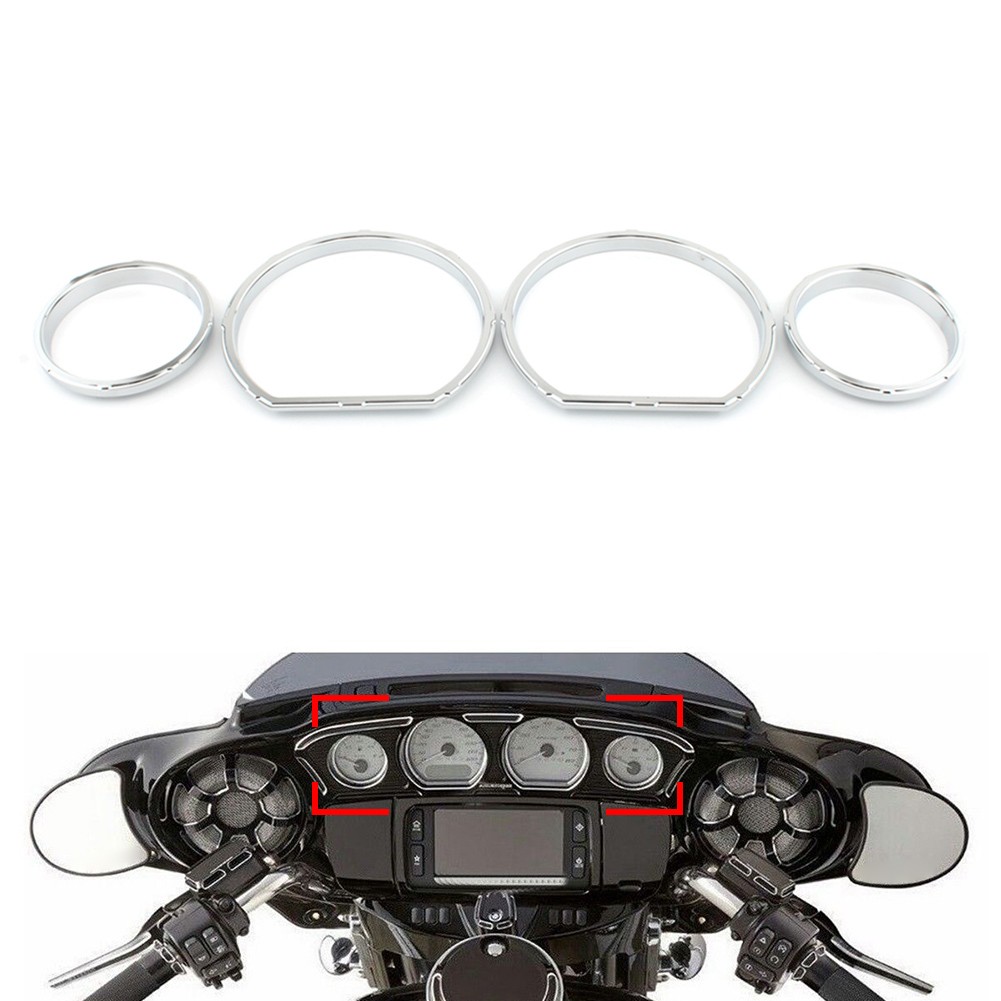 Instrument Board Gauge Bezel Kit for  Harley Touring Electra Street Glide Chrome