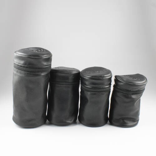 Set of 4 - Kiron - Black Faux Leather Soft Lens Cases - Bags K59, K54, K53