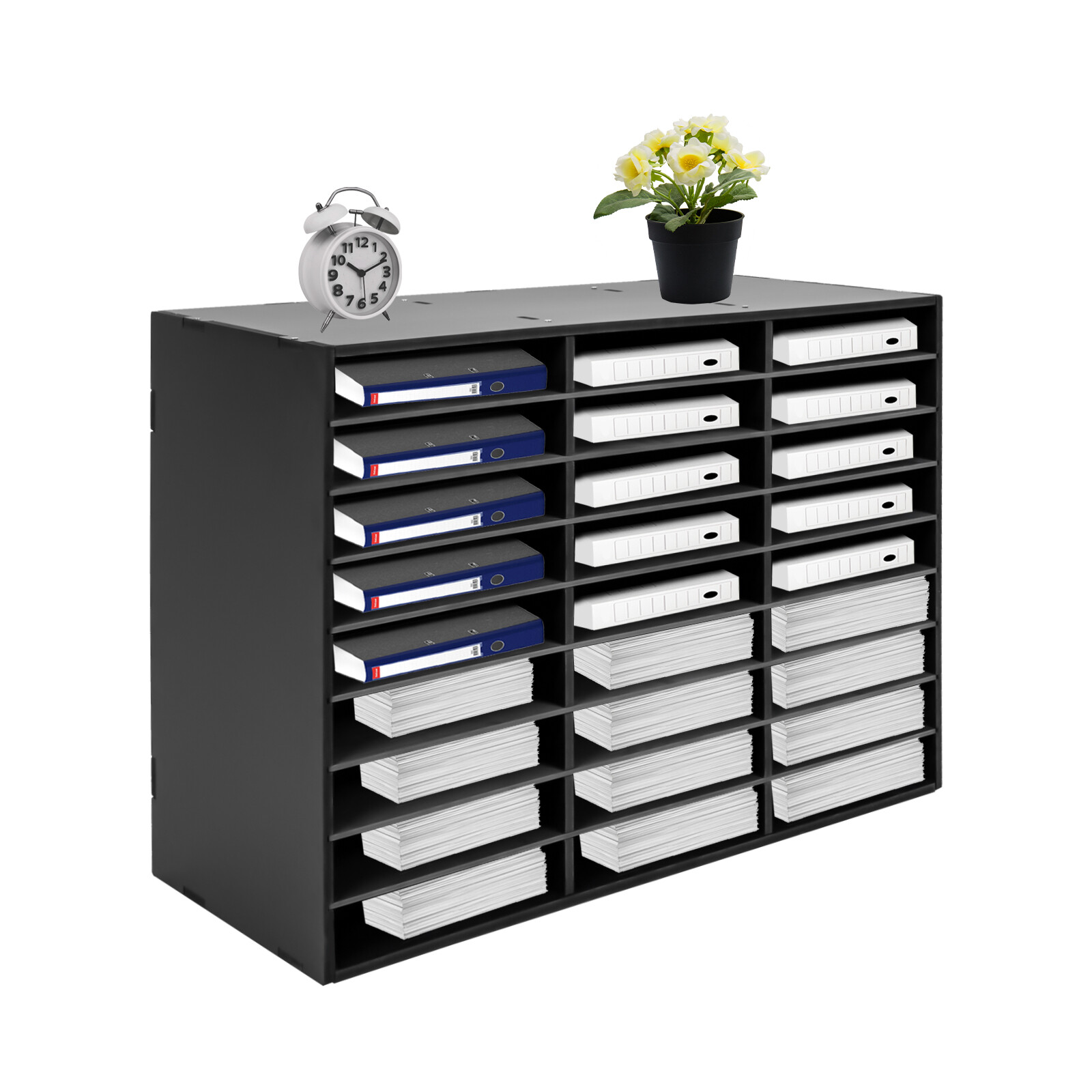 27 Slots File Sorter Literature Organizer Mail Paper Storage Holder Open Design