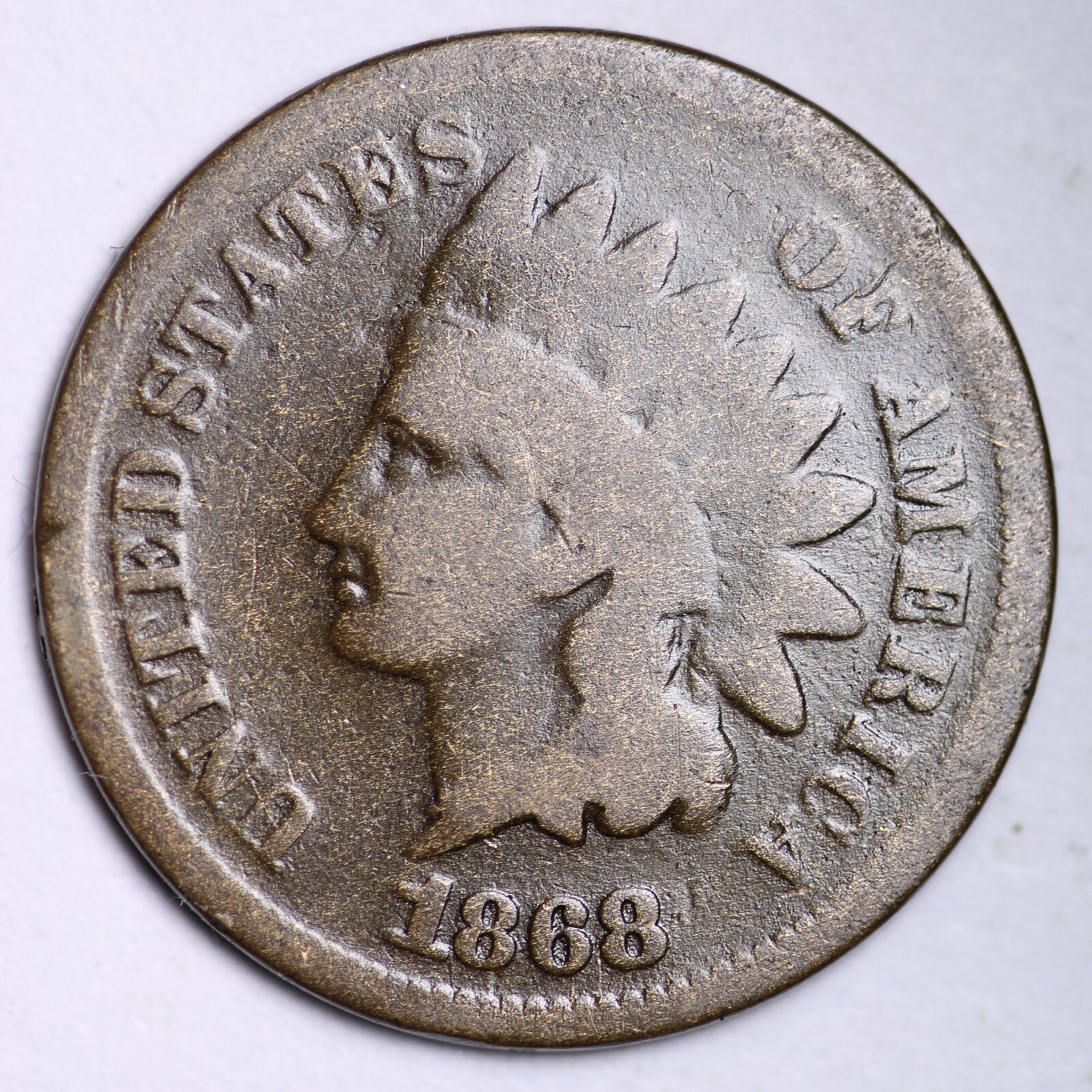 1868 INDIAN HEAD CENT G/VG FREE SHIPPING LOWEST PRICES ON THE BAY