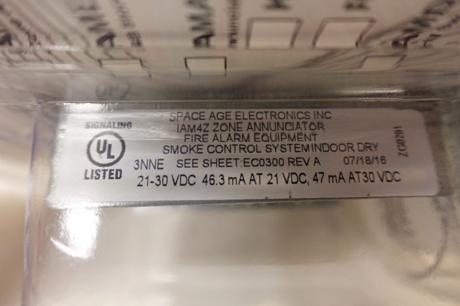 Space Age Electronics - Fire Alarm 4-Zone Annunciator Module IAMZ / IAM4Z