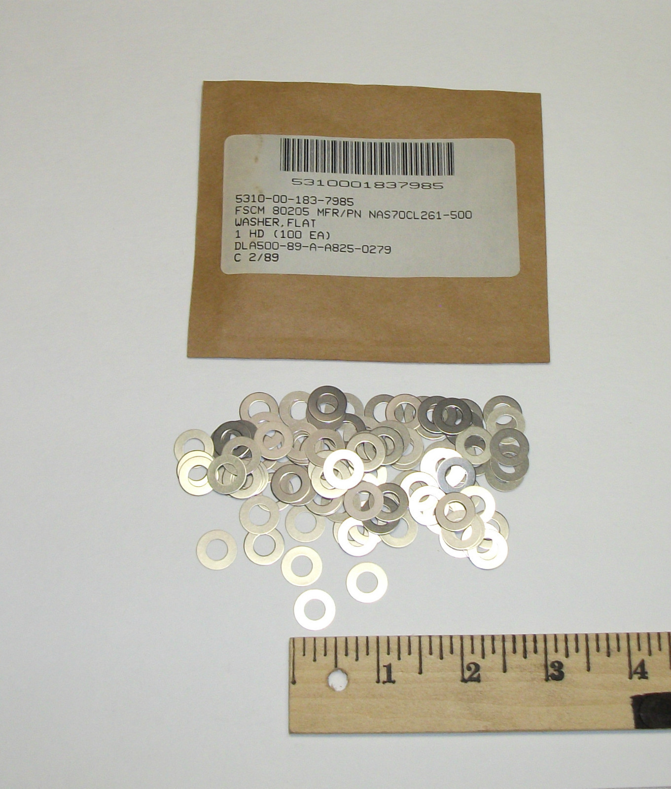 1/4"  Stainless Steel Flat Washers 100 Pcs. Aircraft
