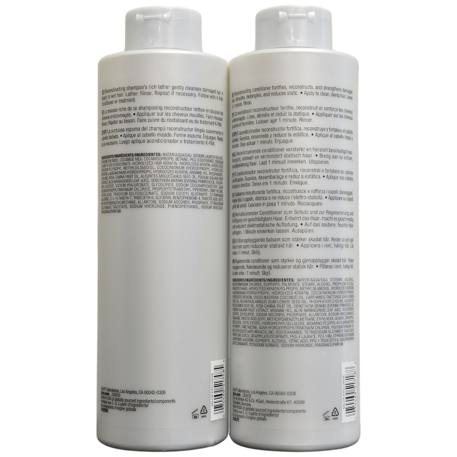 Joico K-PAK Reconstructing Shampoo & Conditioner 33.8 oz Duo