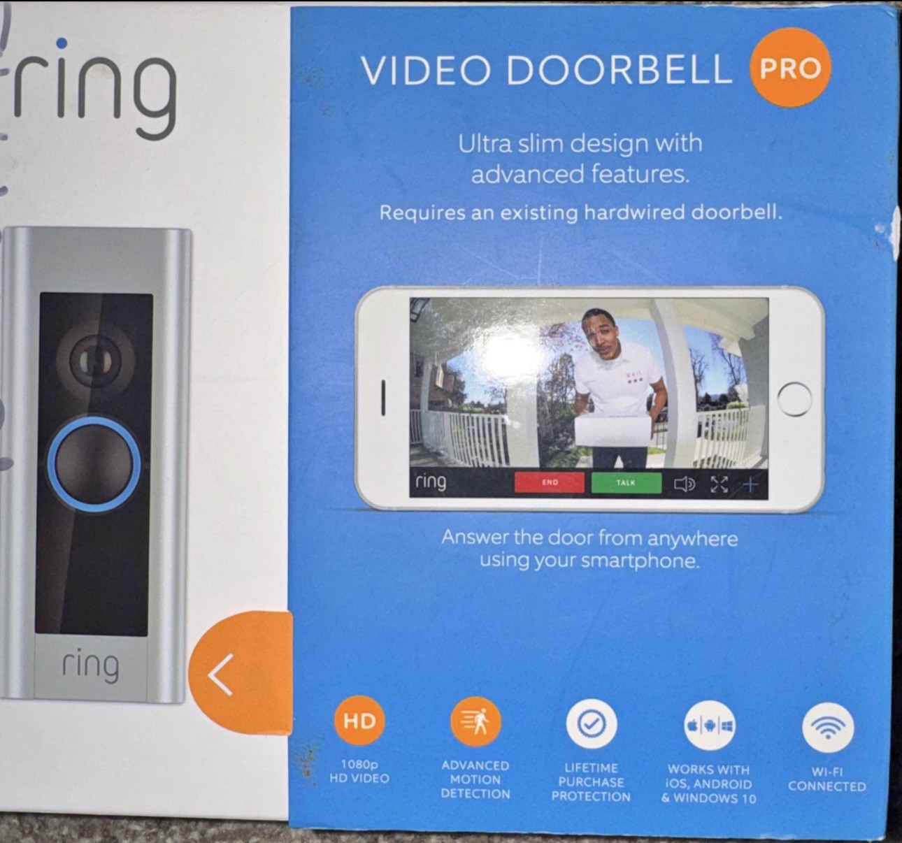 Ring Video Doorbell Pro Smart Wi-Fi 1080p HD Hardwired Security Camera