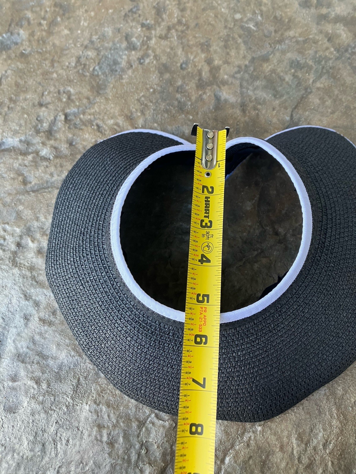 Sun N Sand Headwear Paper Braid Roll Up Visor Hat Black White Wide Brim Packable