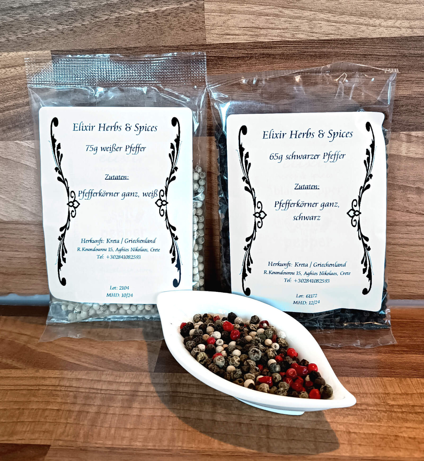 Greek Peppercorns Whole White & Black Set Elixir Herbs & Spices #76