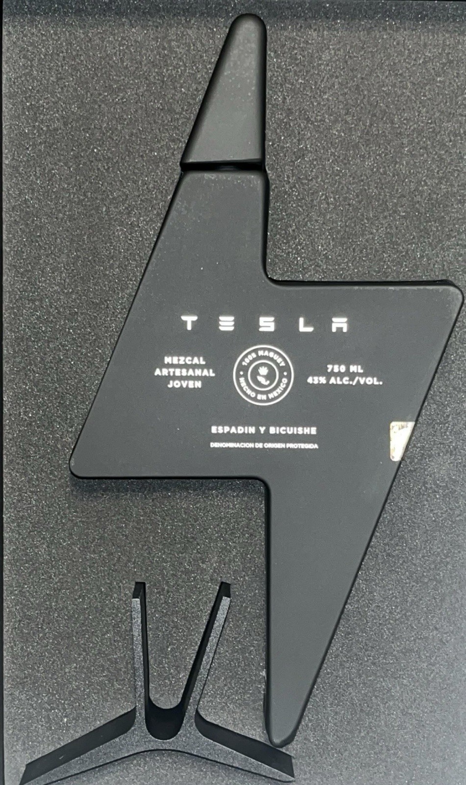 RARE(EMPTY) Tesla Mezcal Bottle Matte Black - Limited Edition, Collectible