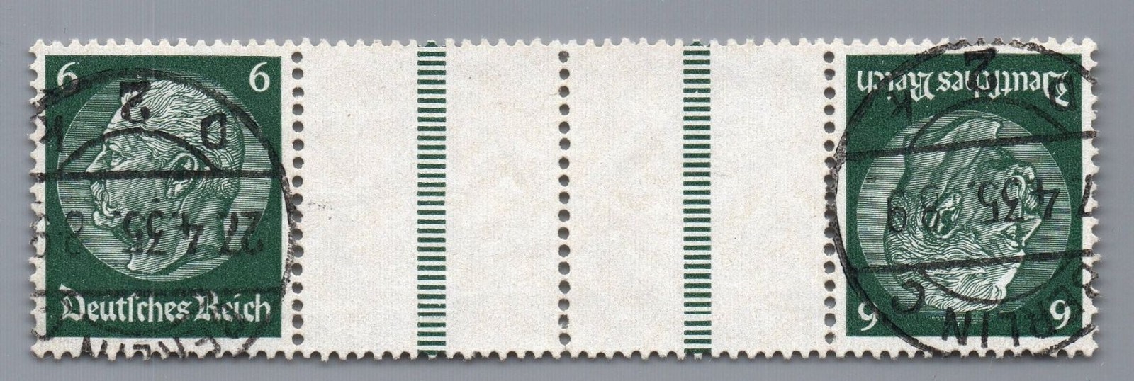 Dt. Reich se-tenant Michel No. concentration camp 22.1, stamped