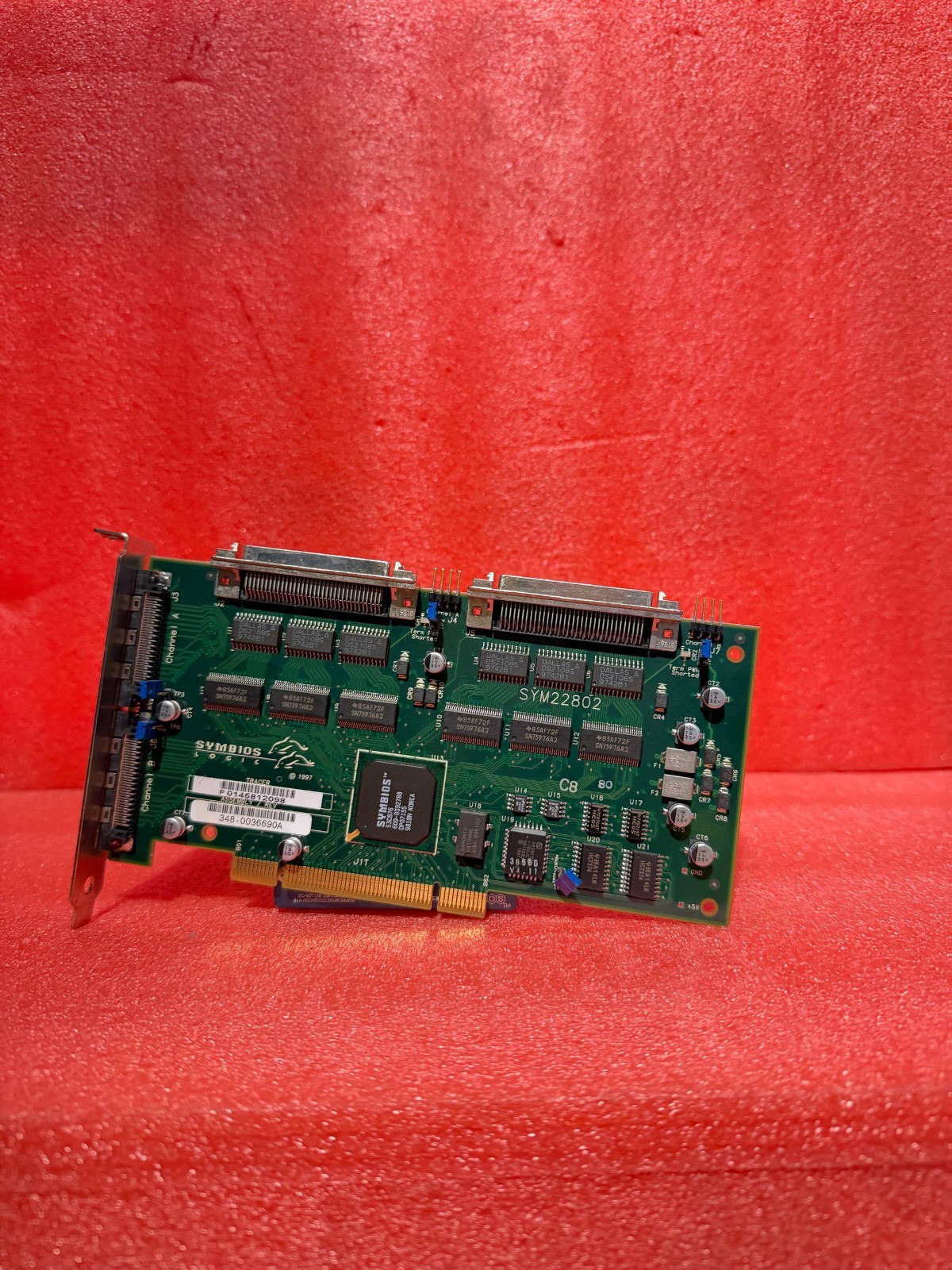 Symbios Logic 348-0036690A SYM22802 PCI Dual Channel SCSI Controller Card