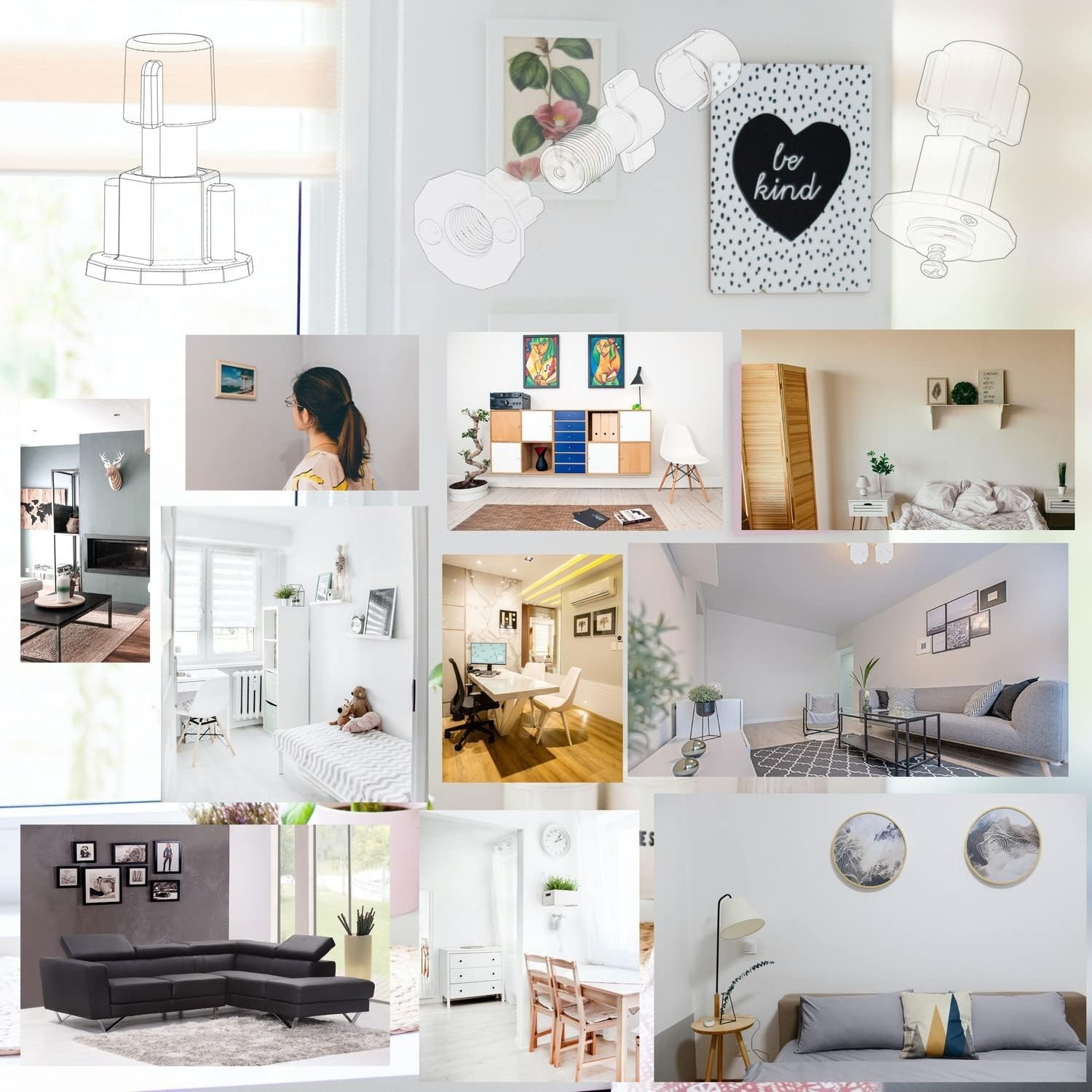 Reusable Picture Hanging Helper Tool & Level - Perfect for Frames and Art Decor