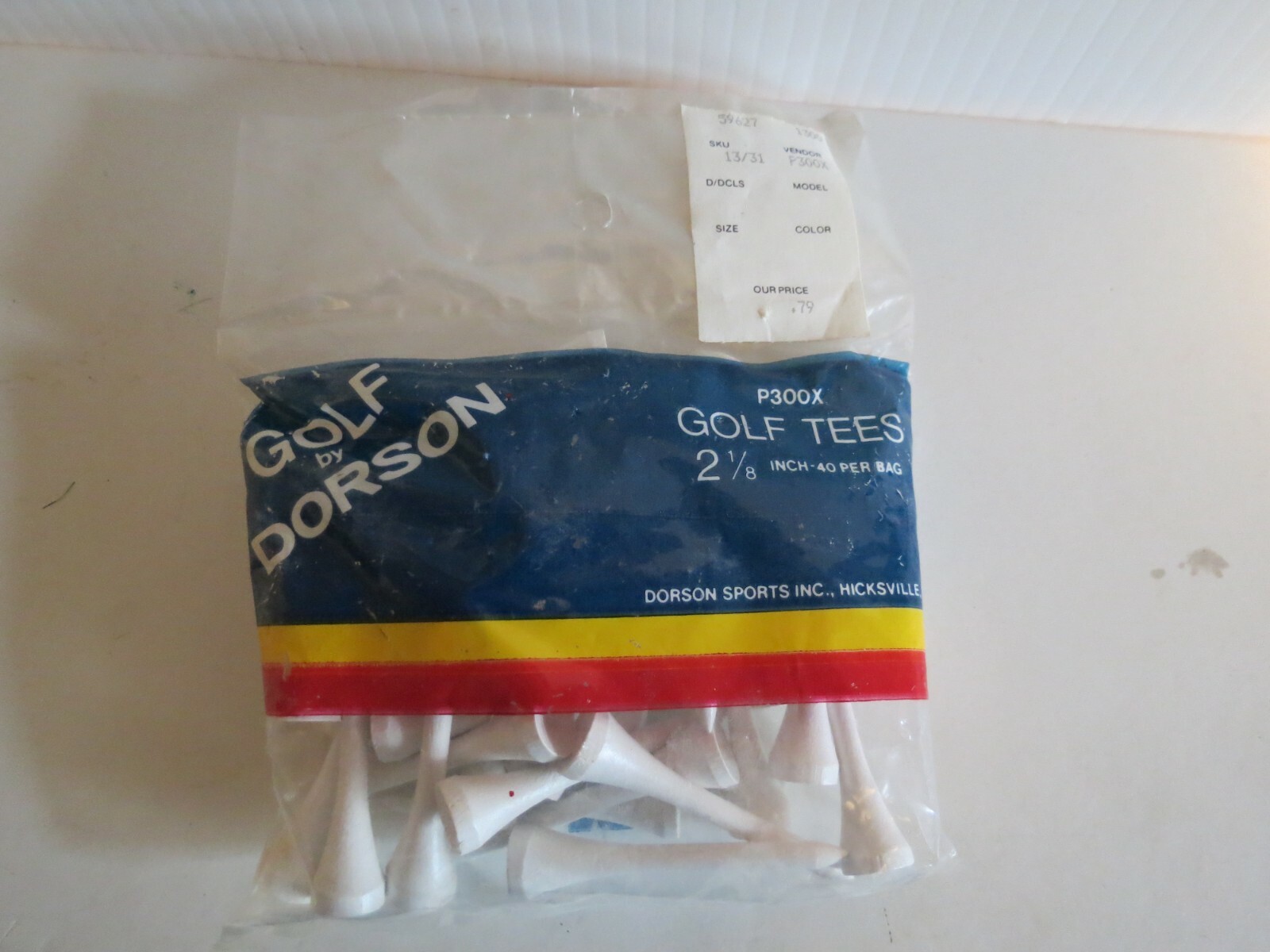 Dorson Vintage Set Of 40 White Wooden 2 1/8" Golf Tees - New & Free Shipping