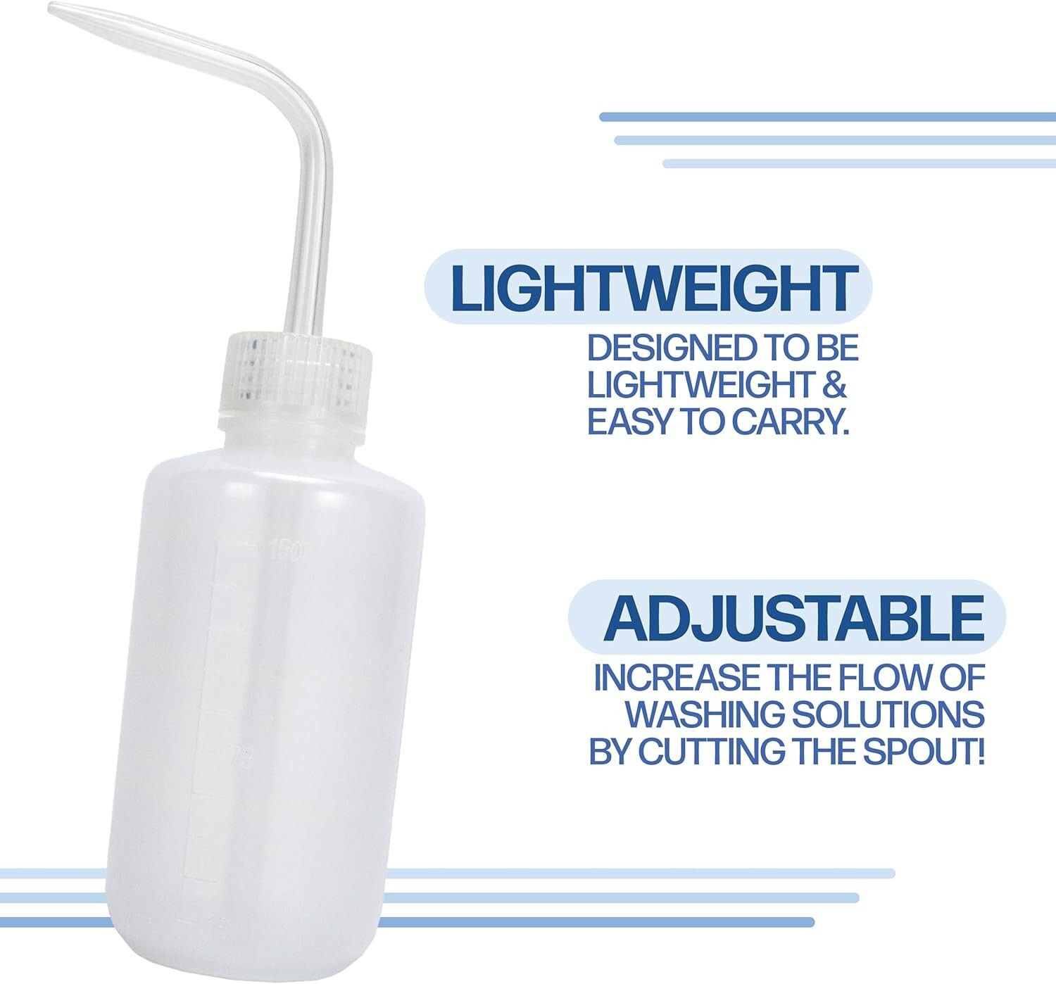 Plastic Boston Round Wash Bottle, 150ml, Each