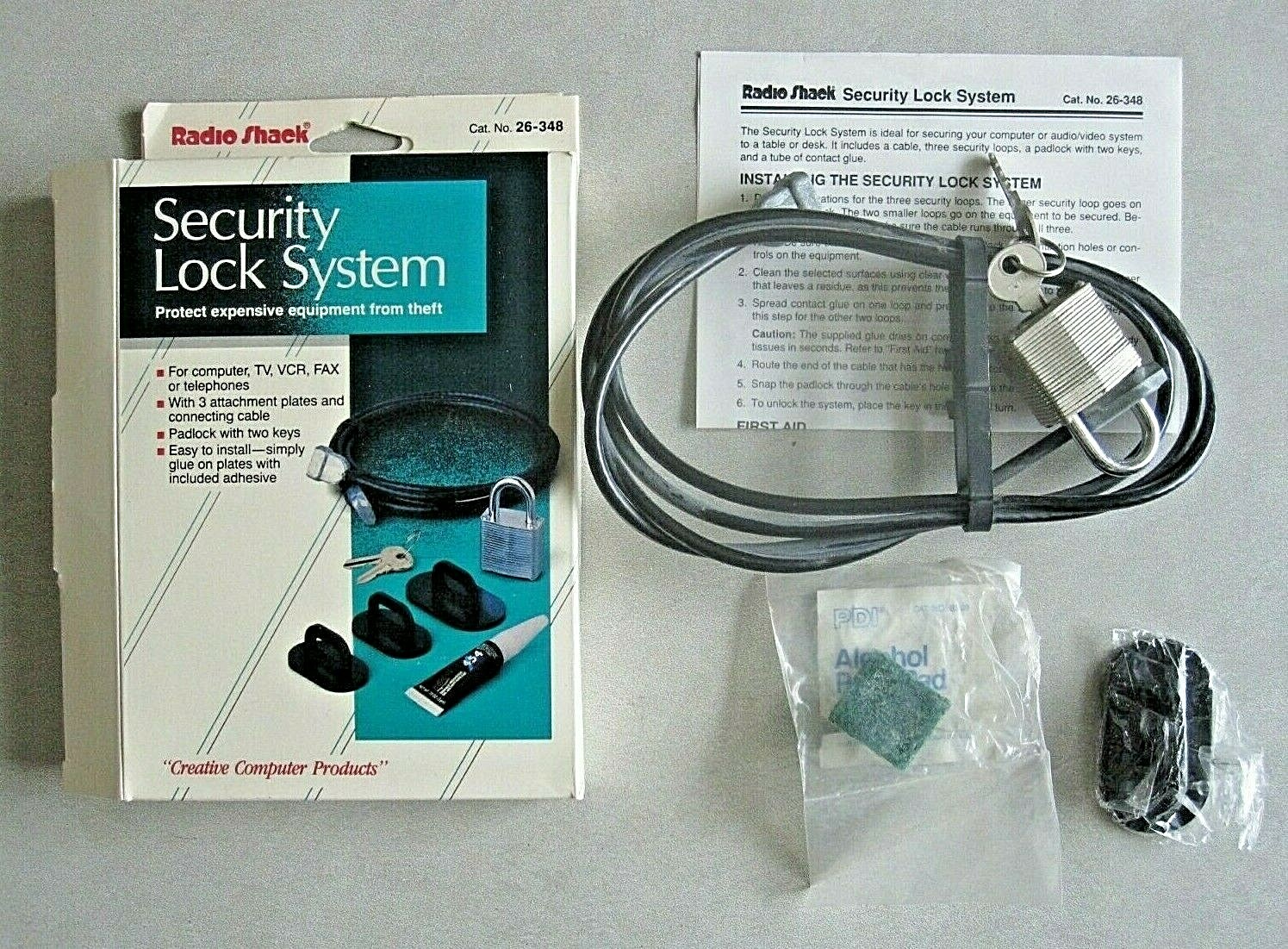 Computer Security Lock system - for Computers, TV, VCR etc.