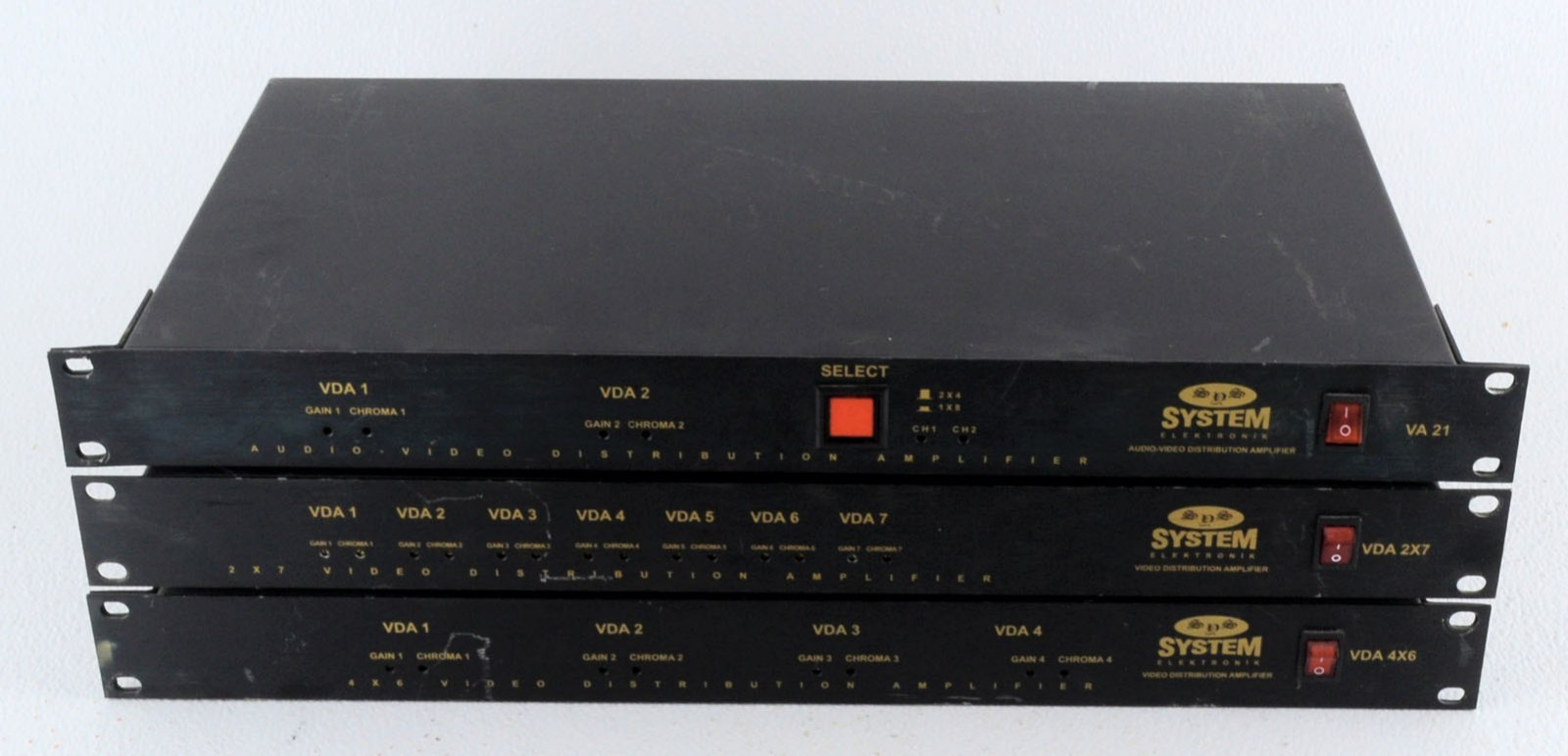 SDS System Elektronik Video Audio Distribution Amplifier Lot VA 21 VDA 2X7 4X6